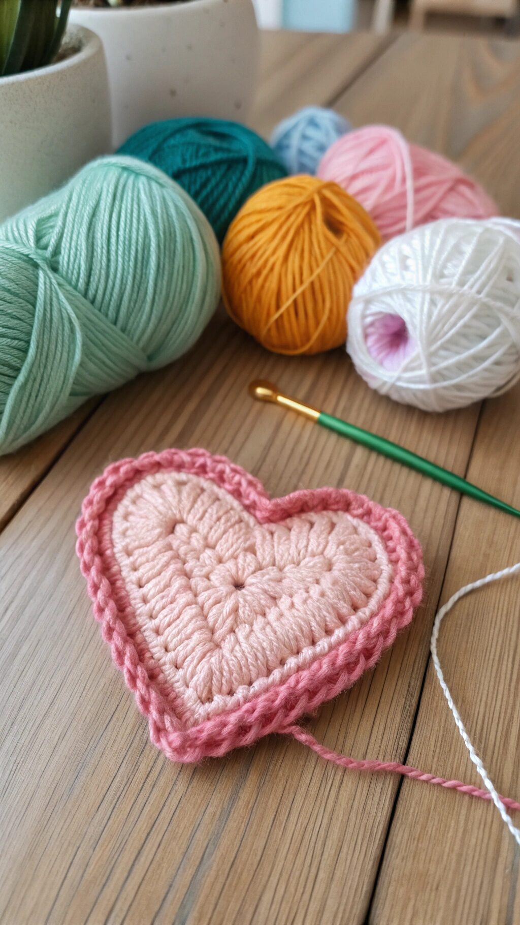Felted Crochet Heart
