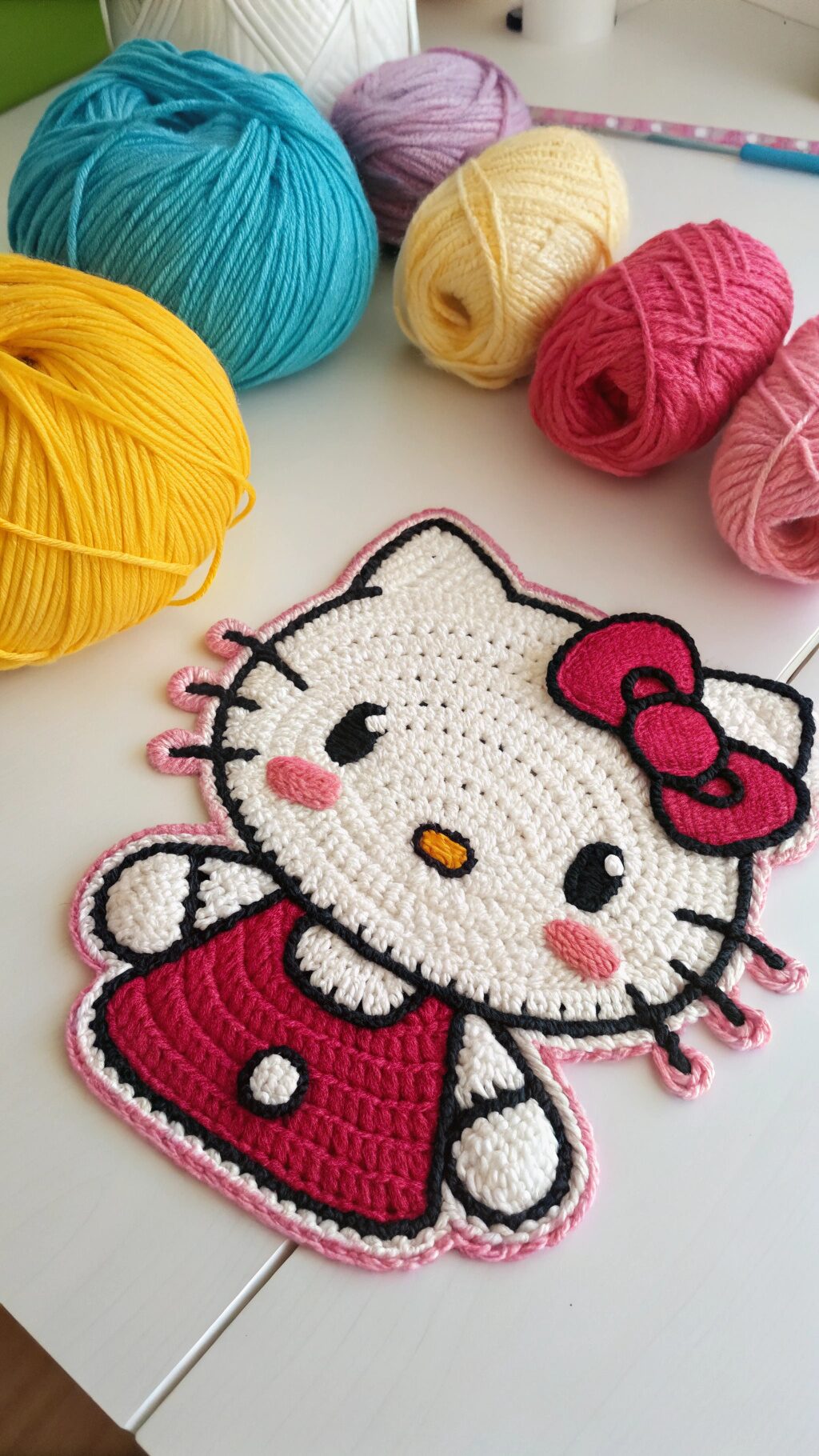 Crochet Hello Kitty Applique