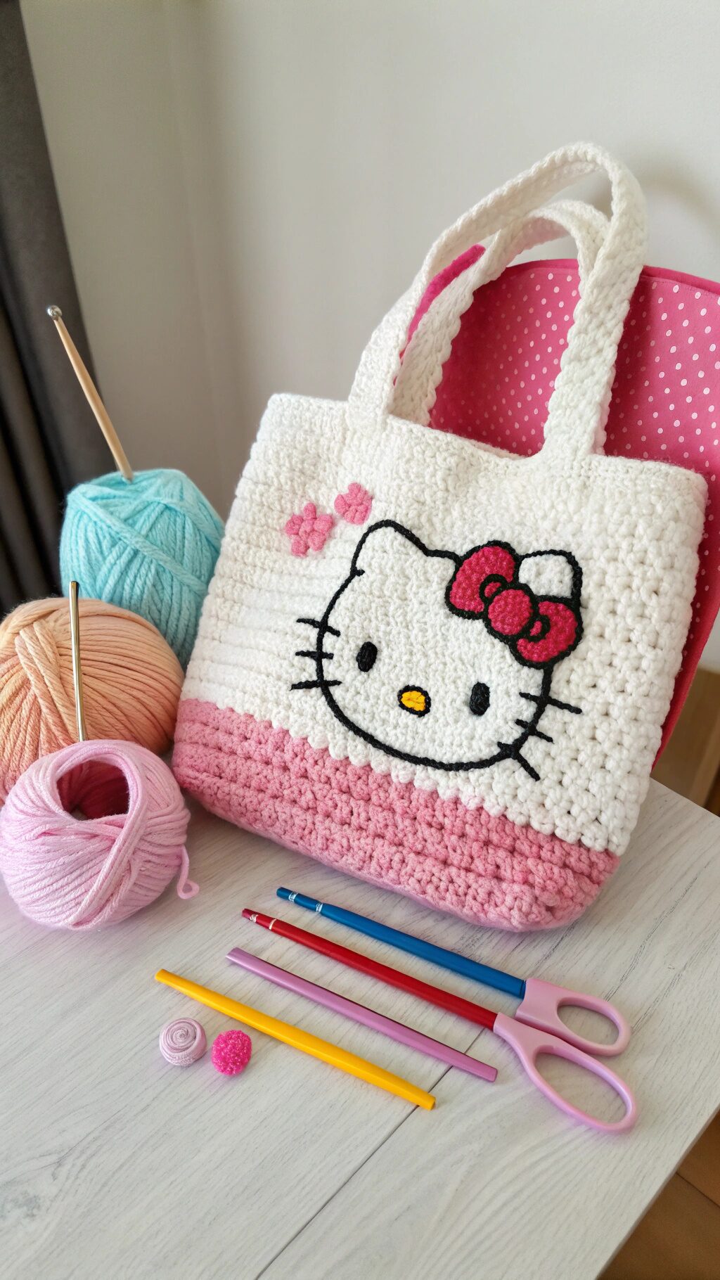Hello Kitty Crochet Tote
