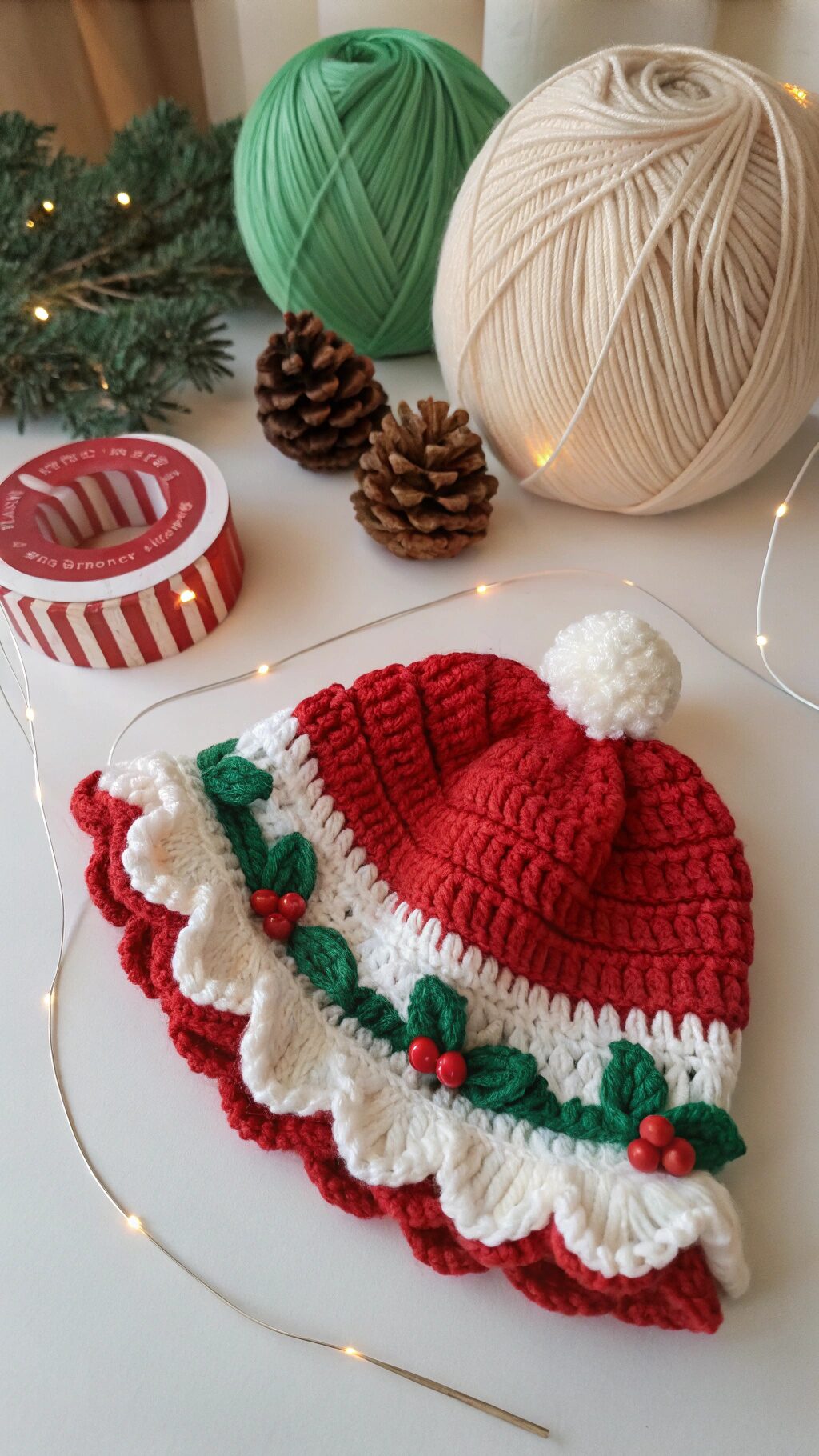 Holiday Ruffle Hat
