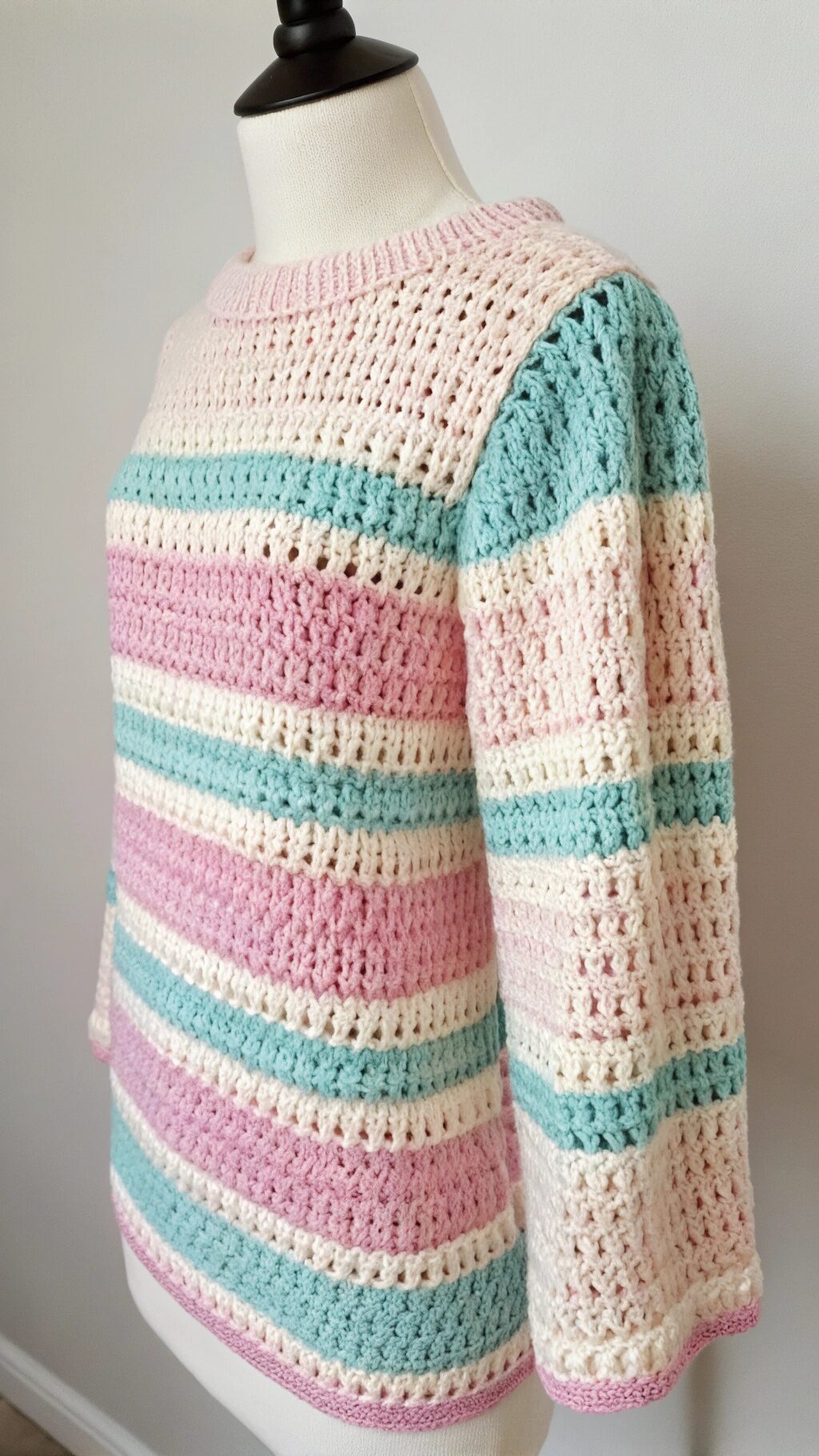 Classic Striped Crochet Sleeves