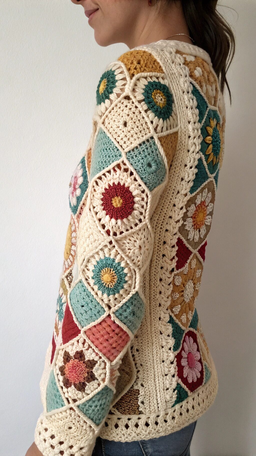 Artistic Patchwork Crochet Sleeves