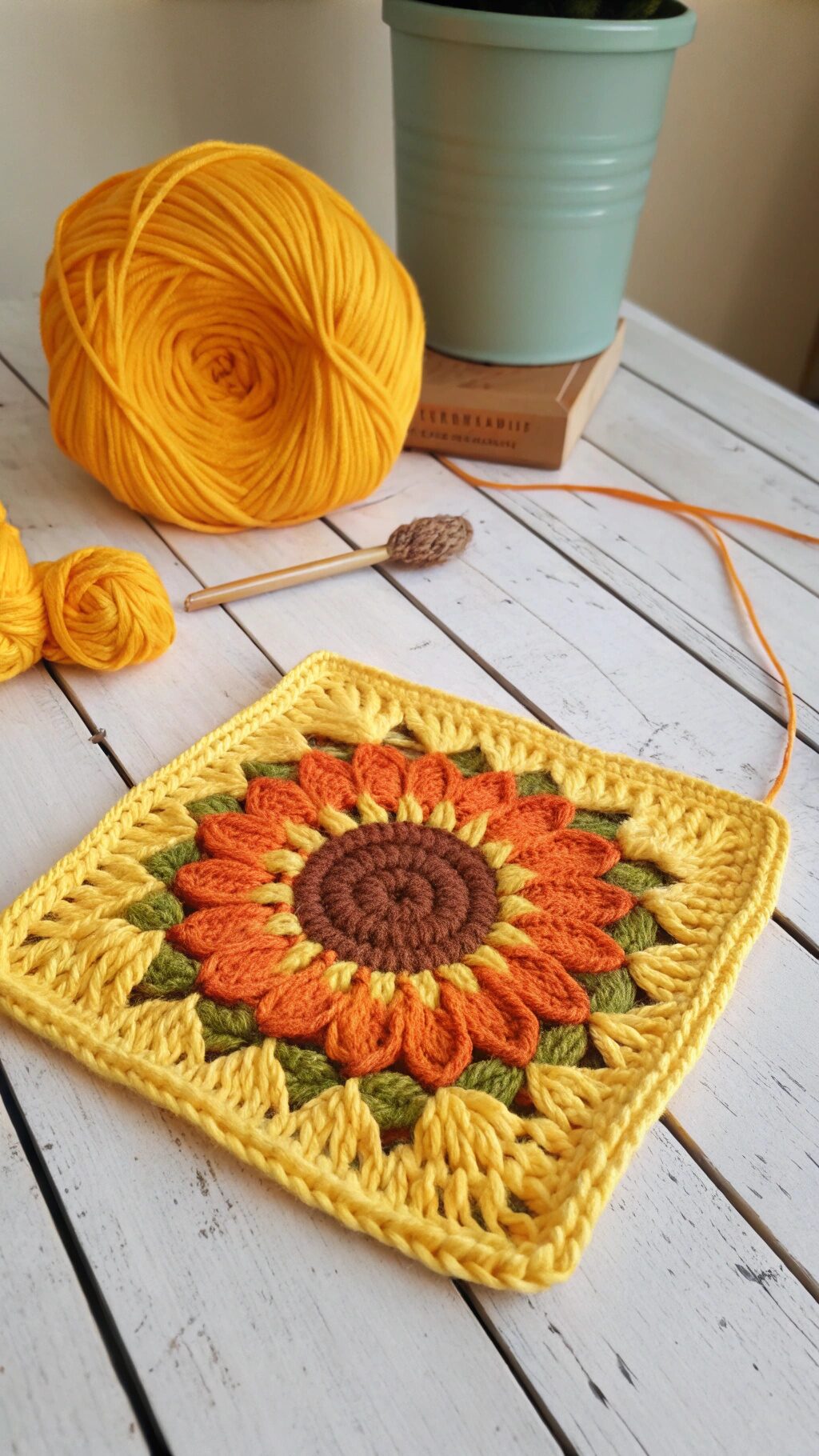 Floral Sunflower Granny Square
