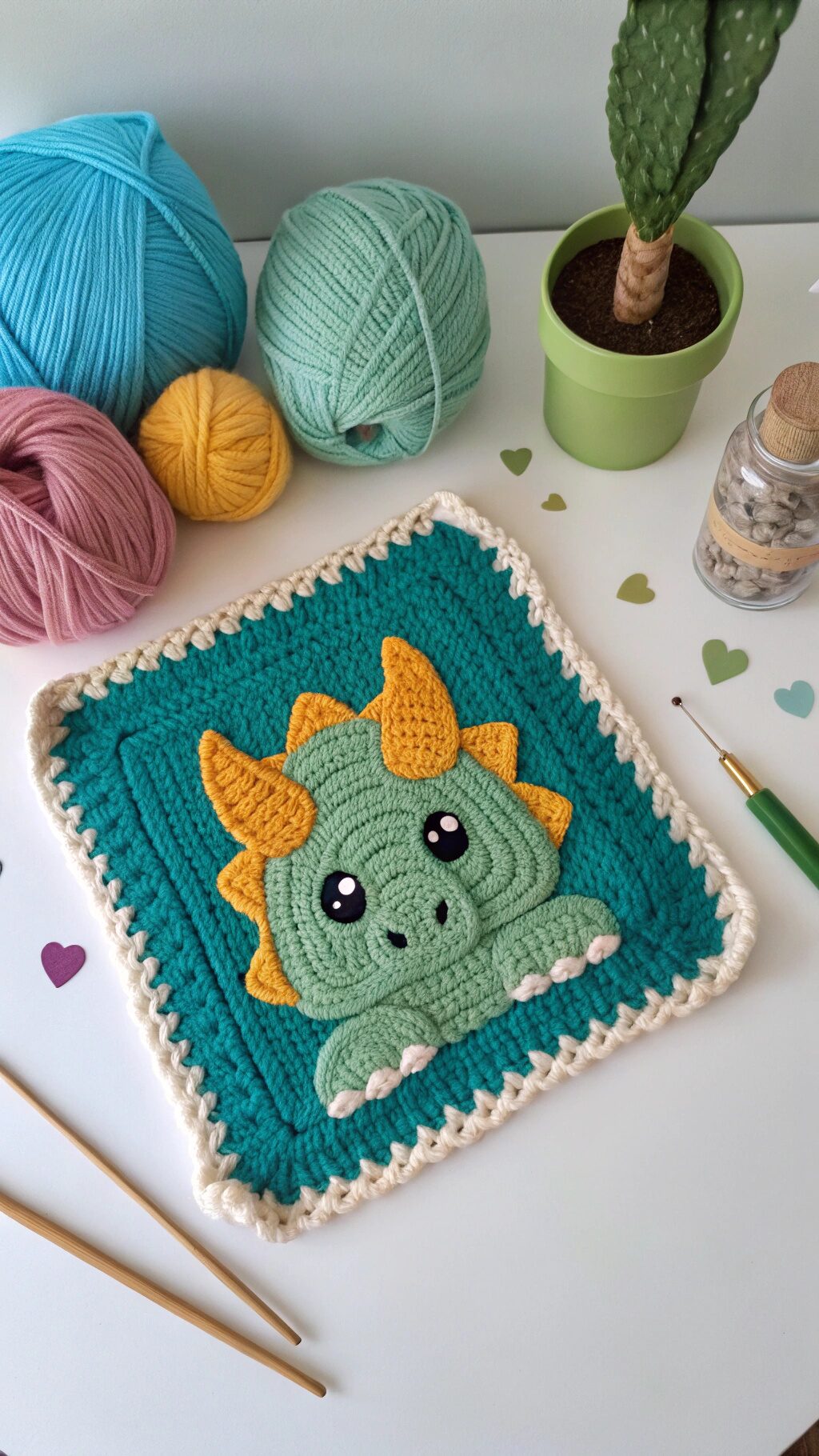 Triceratops Blanket Square