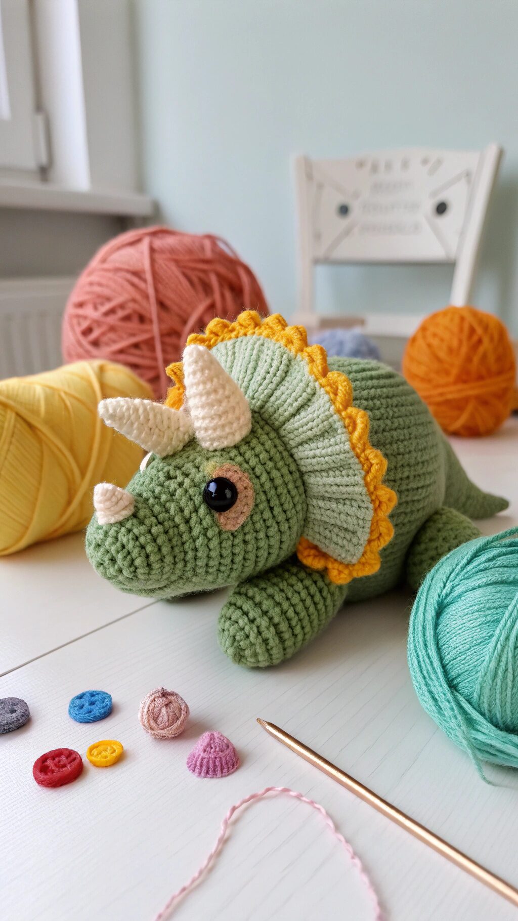 Triceratops Finger Puppet
