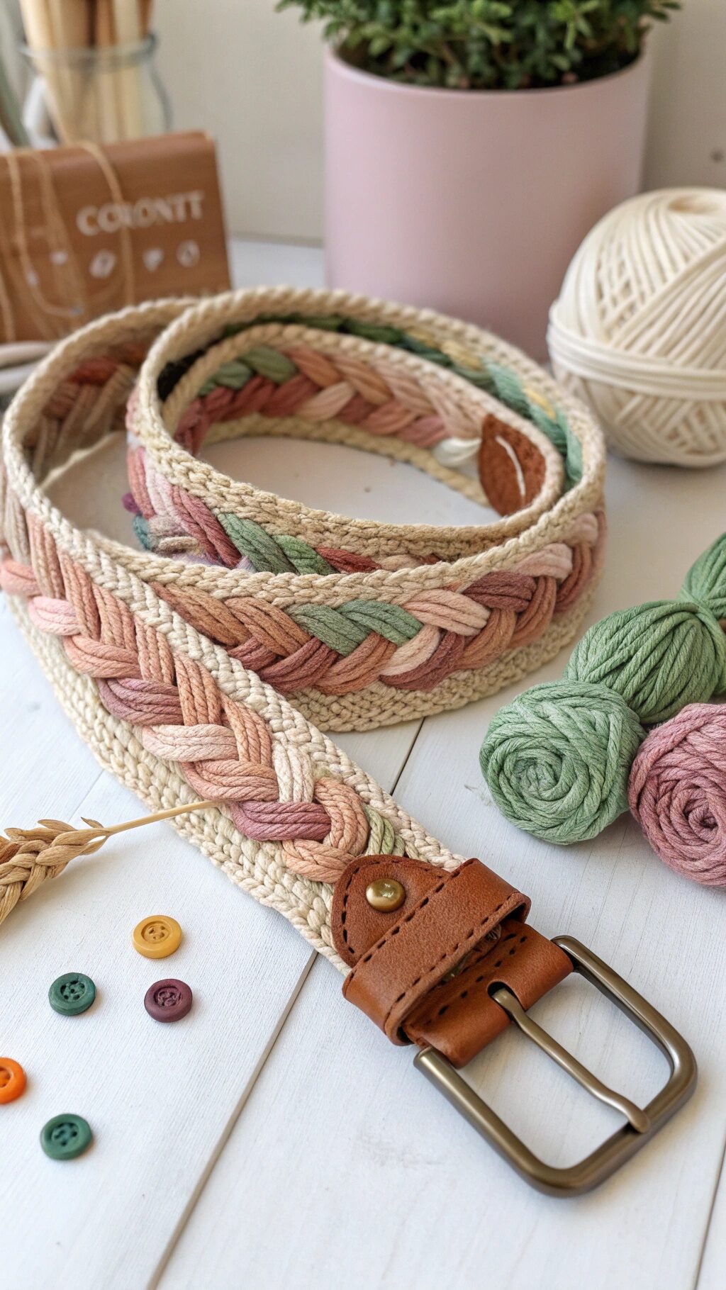 Textured Braided Crochet Belt