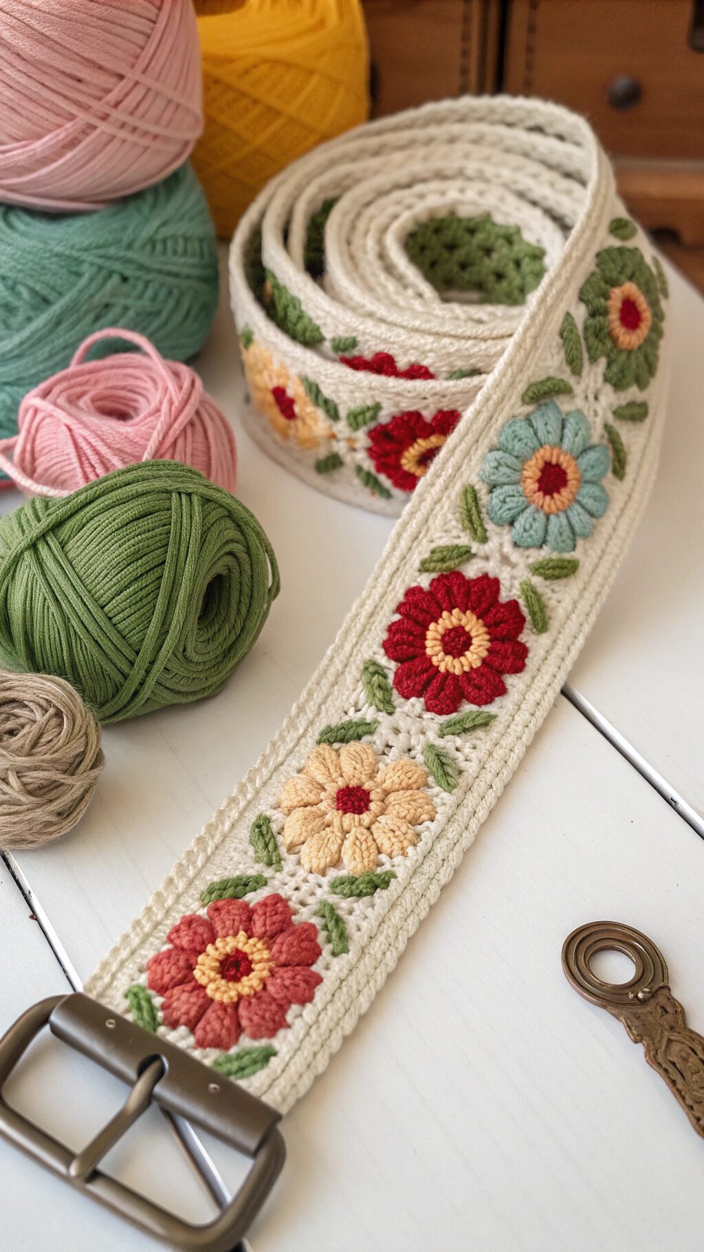 Vintage-Inspired Floral Belt