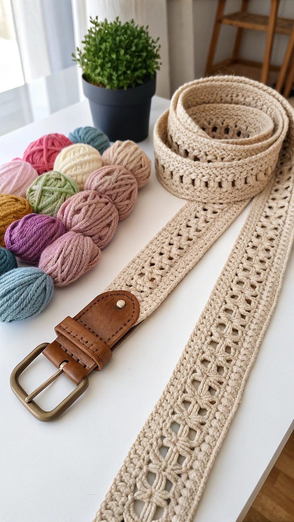 Statement Wide Crochet Belt