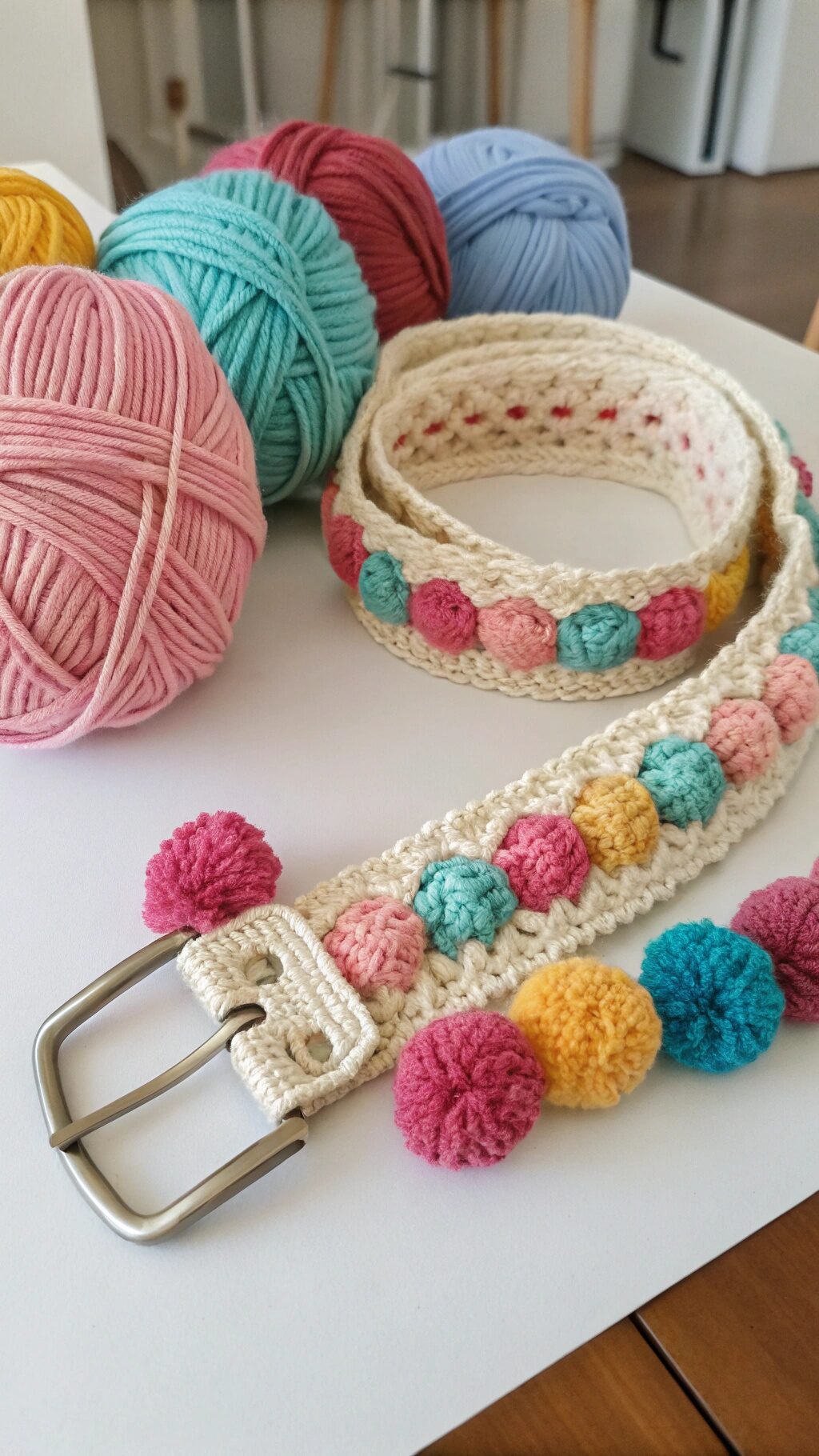 Playful Pom Pom Belt