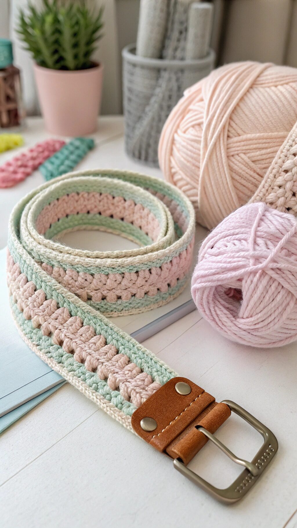 Soft Pastel Crochet Belt