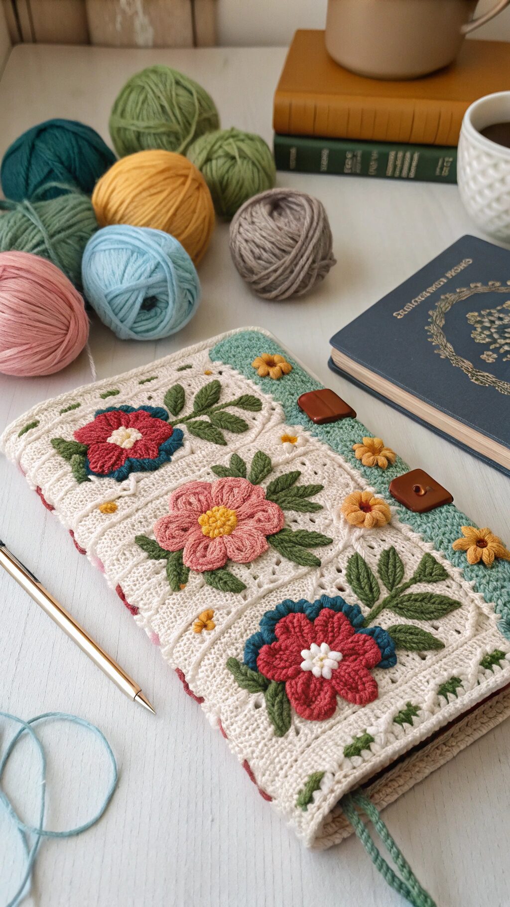 Floral Motif Book Sleeve