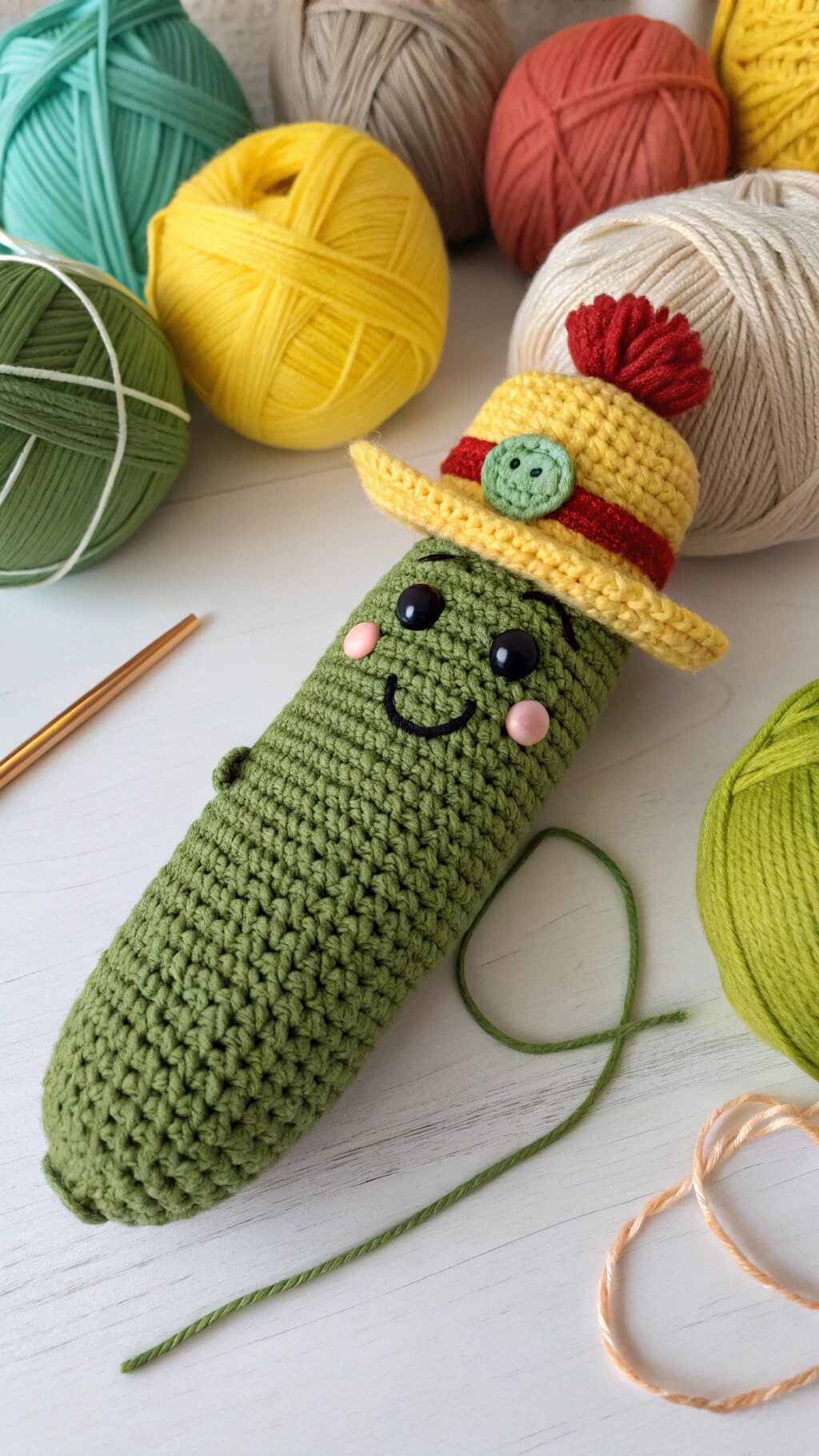 Pickle Amigurumi With Hat
