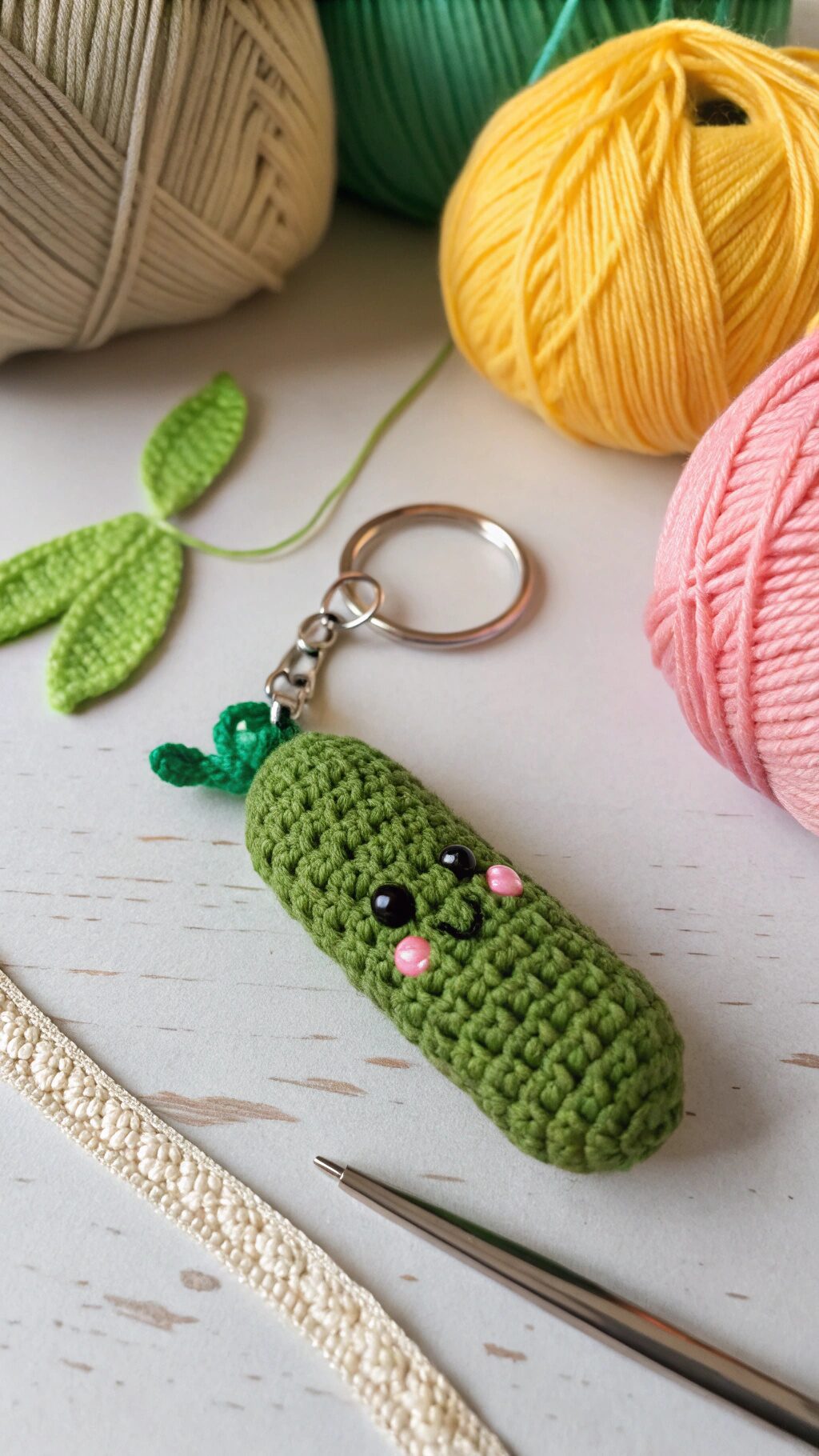 Pickle Keychain With Charm