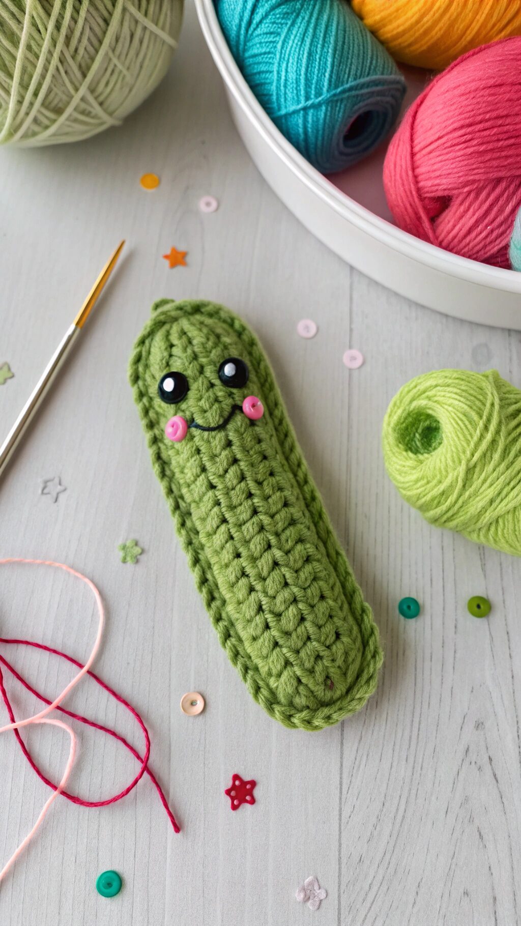 Quirky Crochet Pickle Magnet