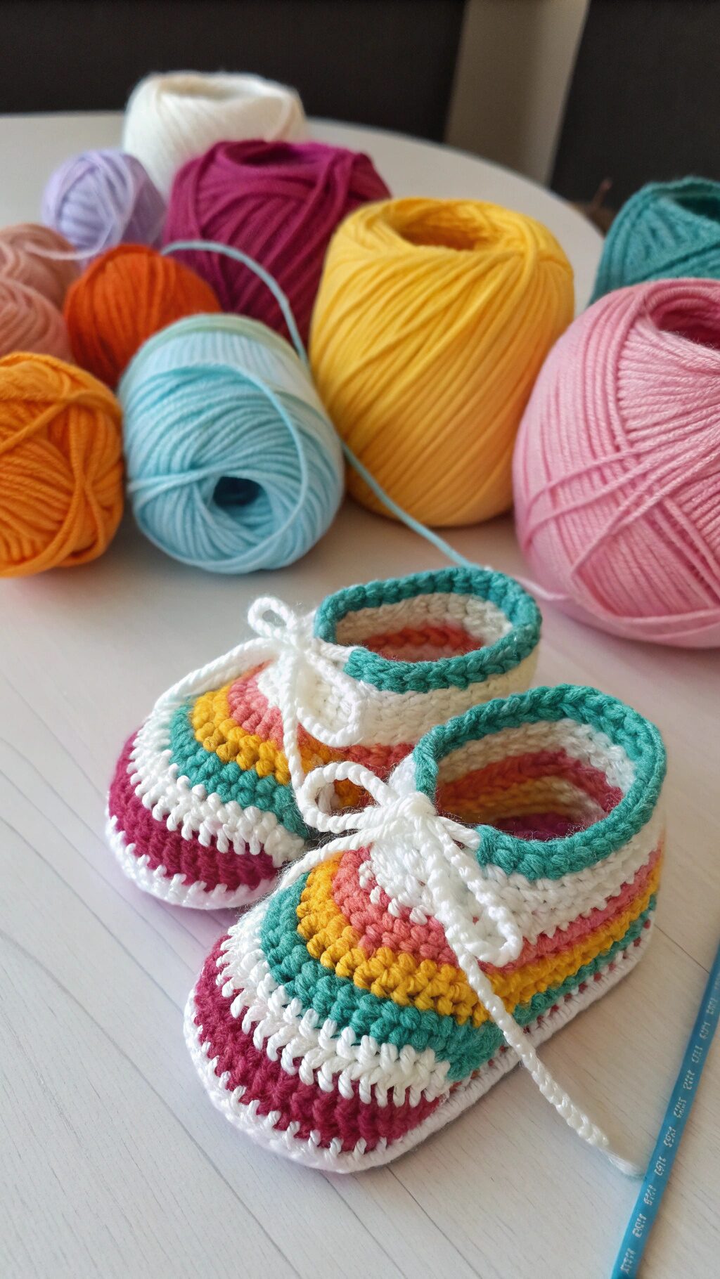 Colorful Striped Booties