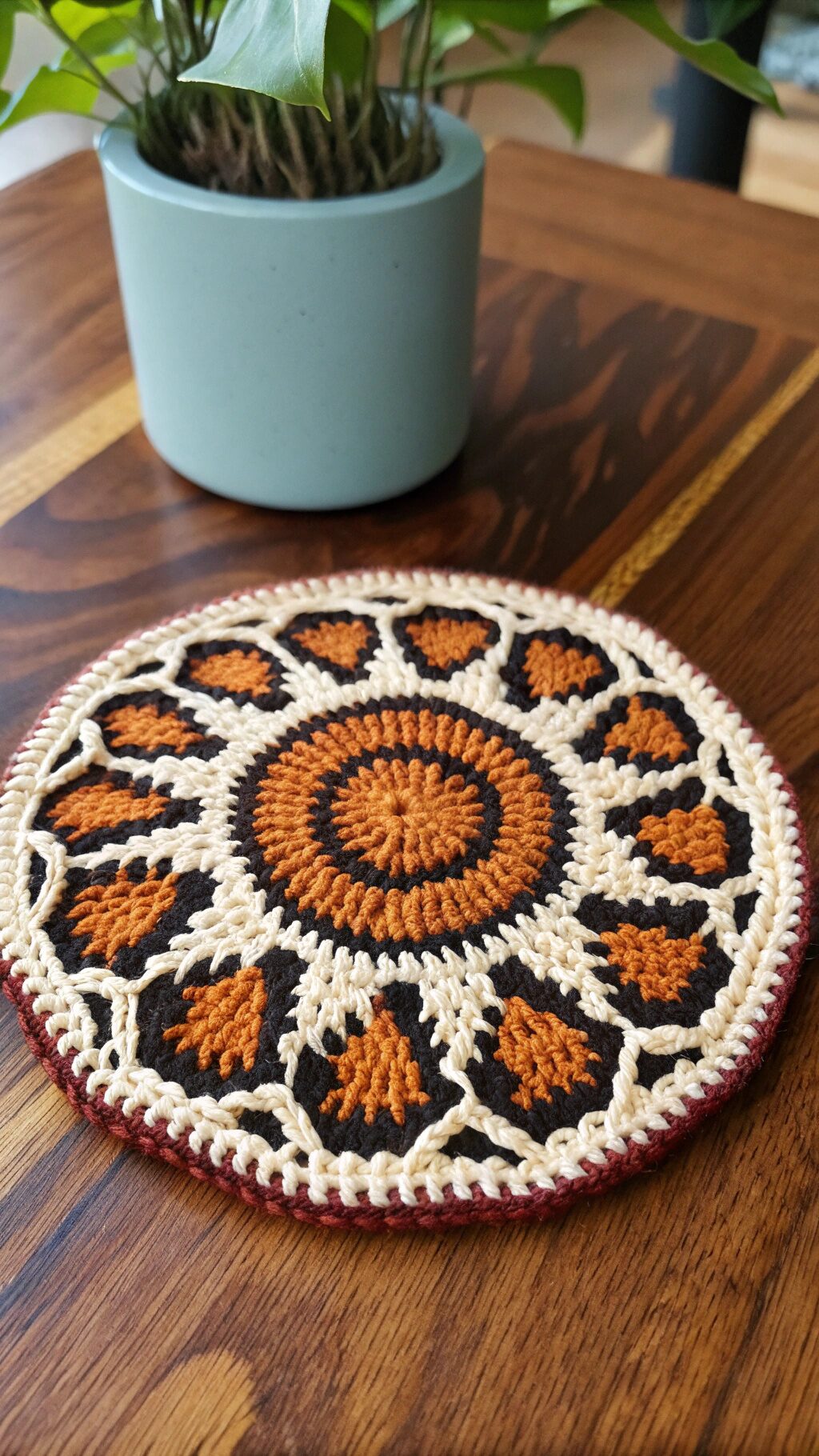 Animal Print Crochet Coaster