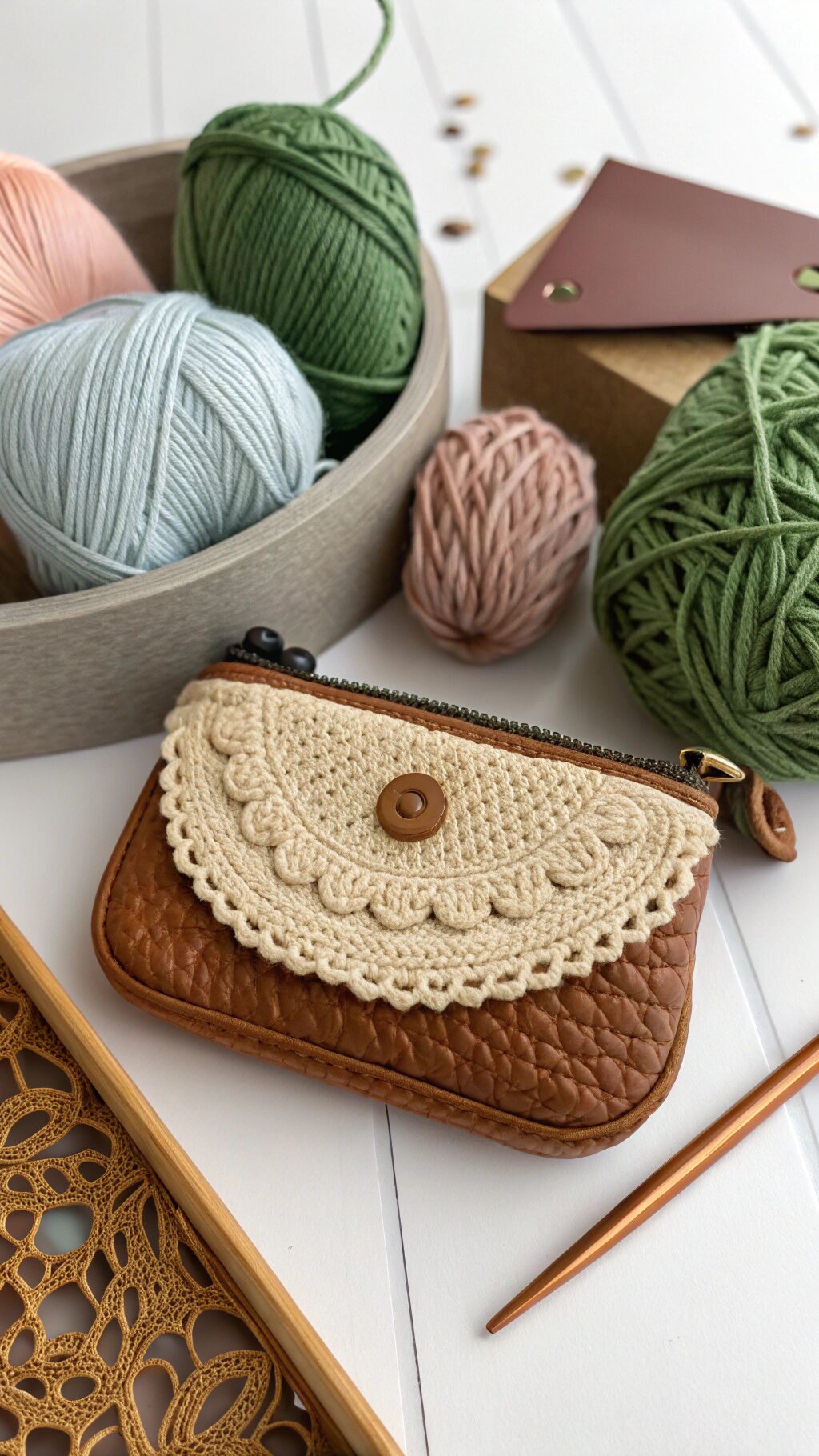 Minimalist Leather Trim Pouch