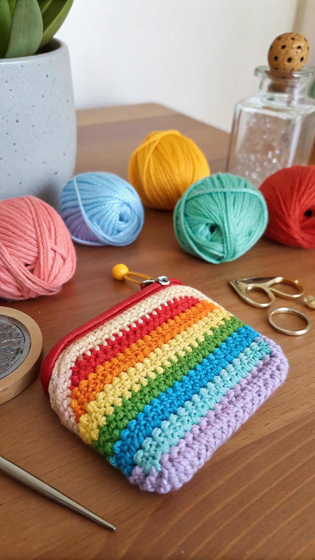 Rainbow Stripe Coin Bag
