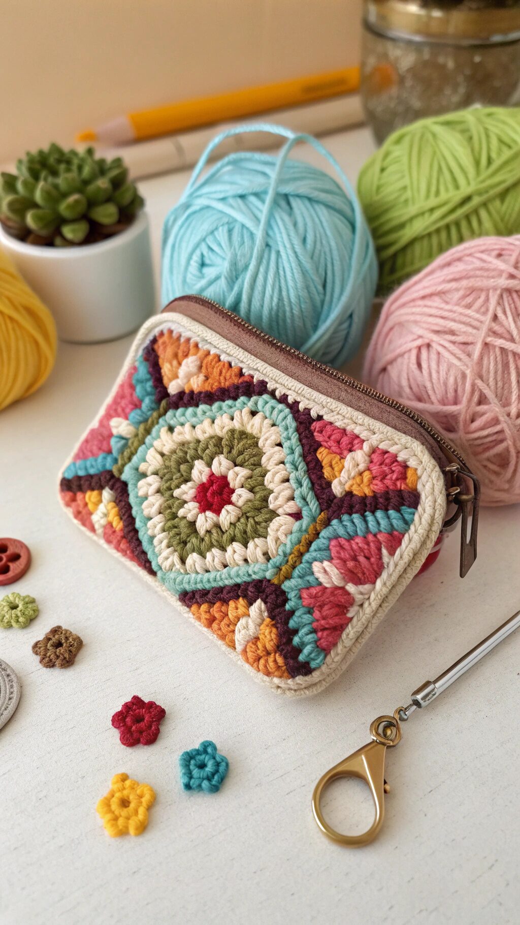 Bold Geometric Pattern Pouch