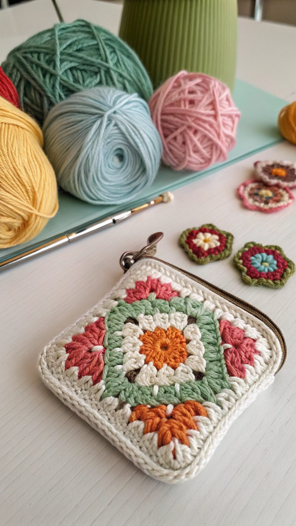 Classic Granny Square Coin Purse