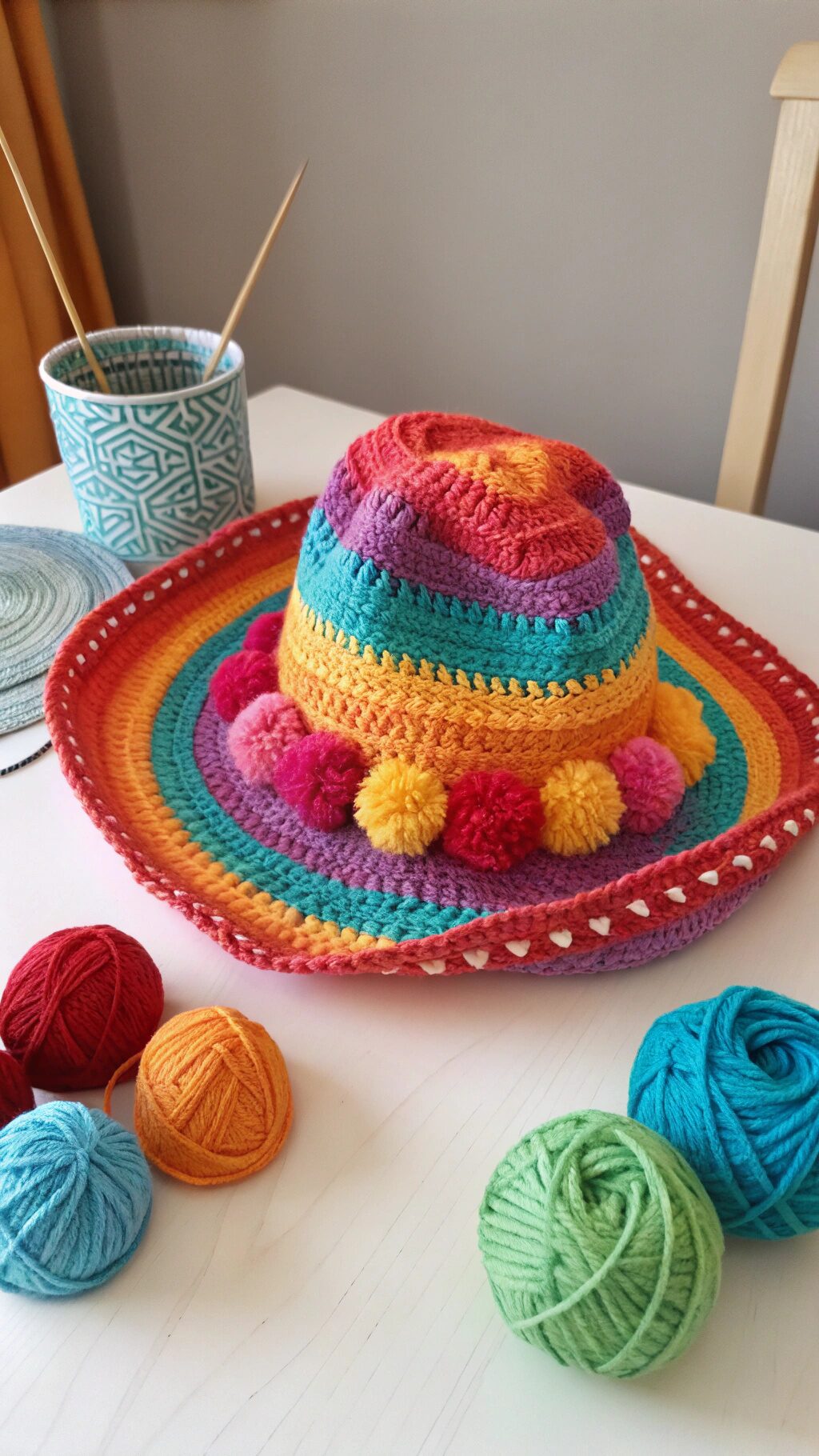 Colorful Pom-Pom Details