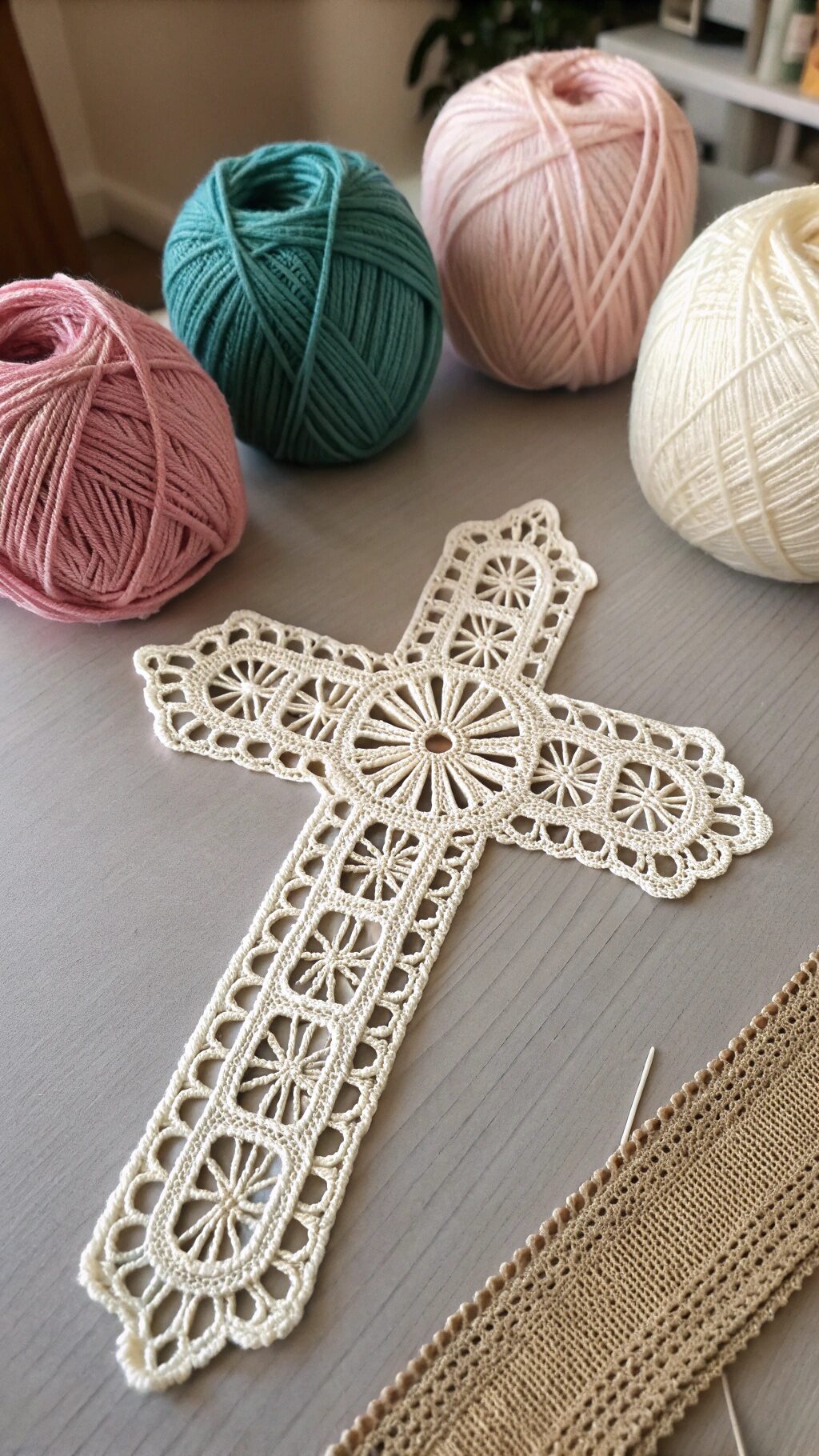 Lacy Crochet Cross