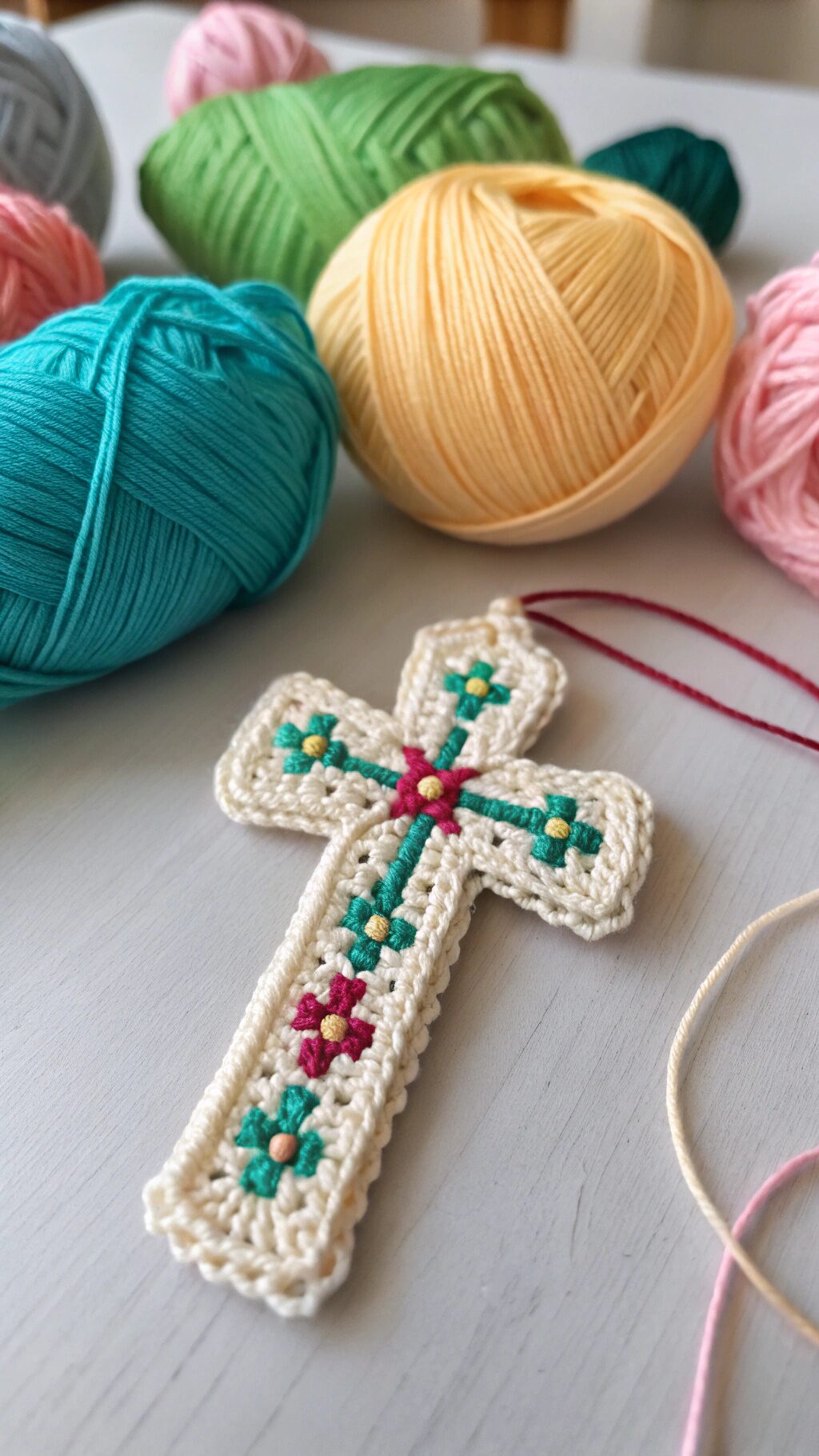 Miniature Crochet Cross