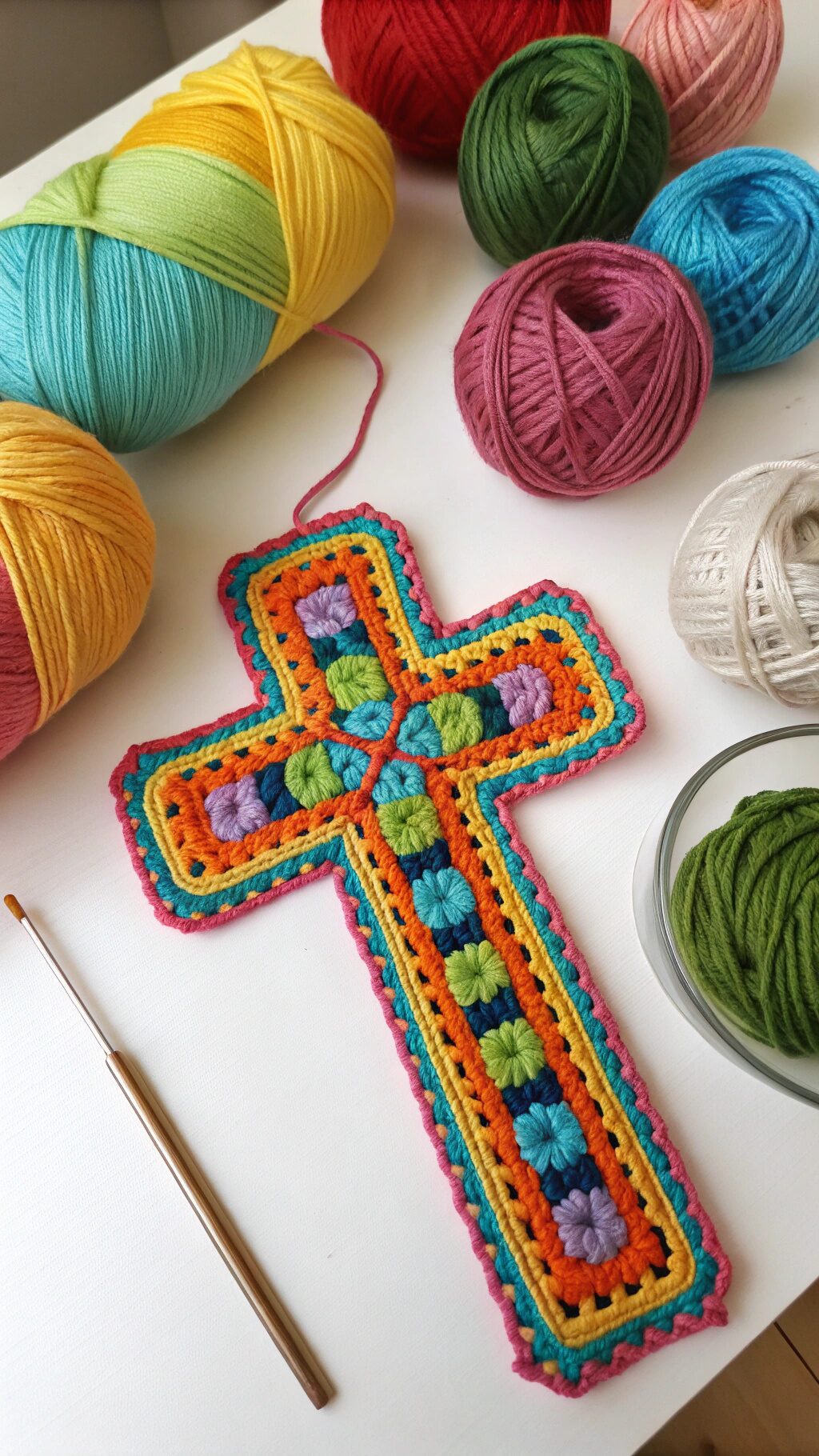 Colorful Crochet Cross