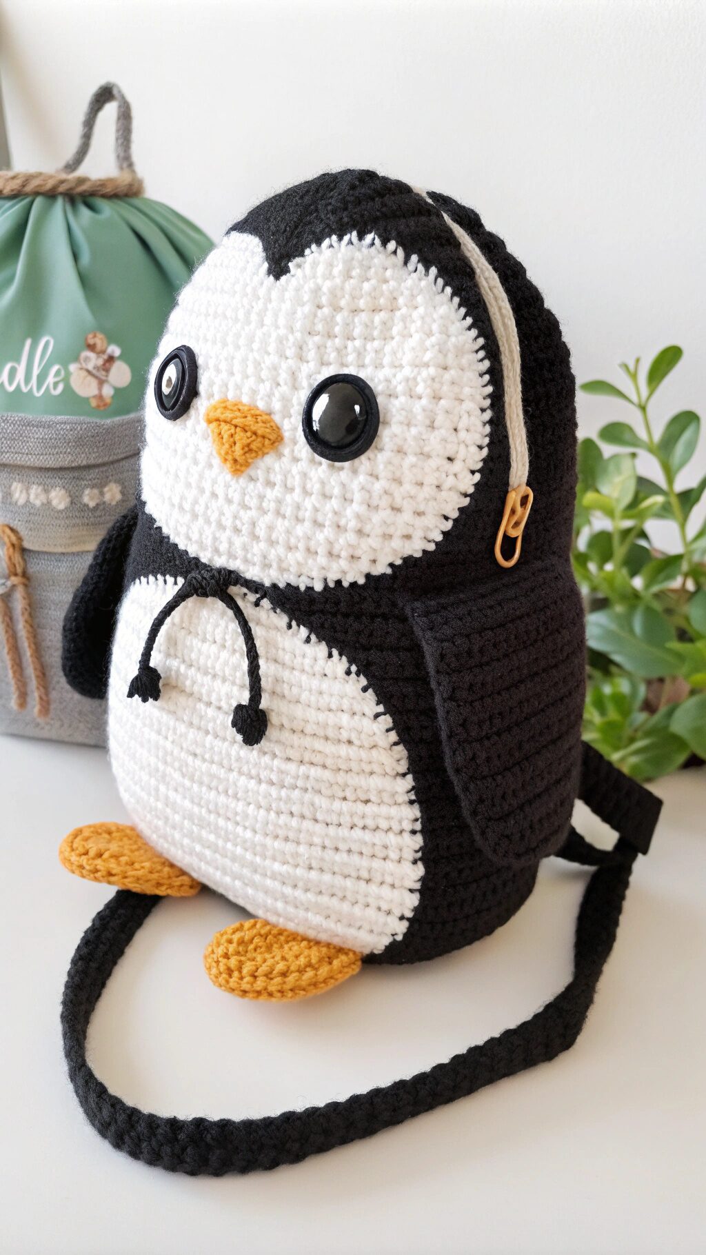 Crochet Penguin Backpack
