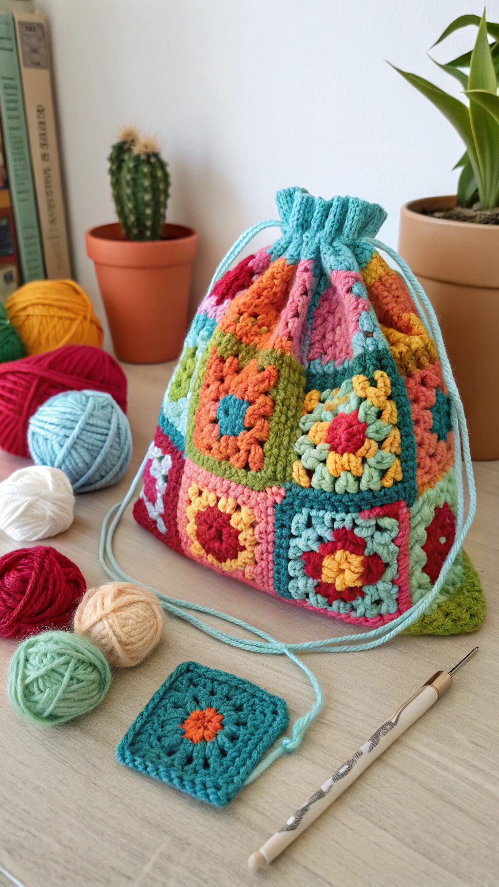 Colorful Granny Square Bag