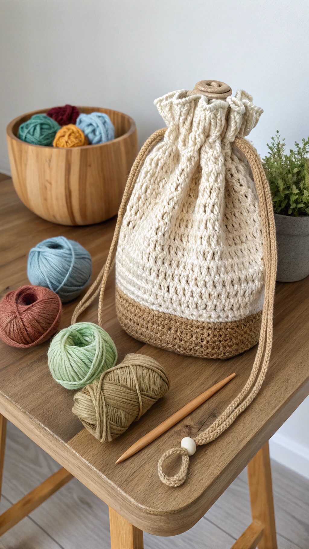 Rustic Twine and Yarn Bag