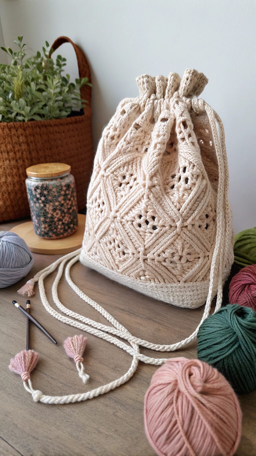 Retro Crochet Satchel