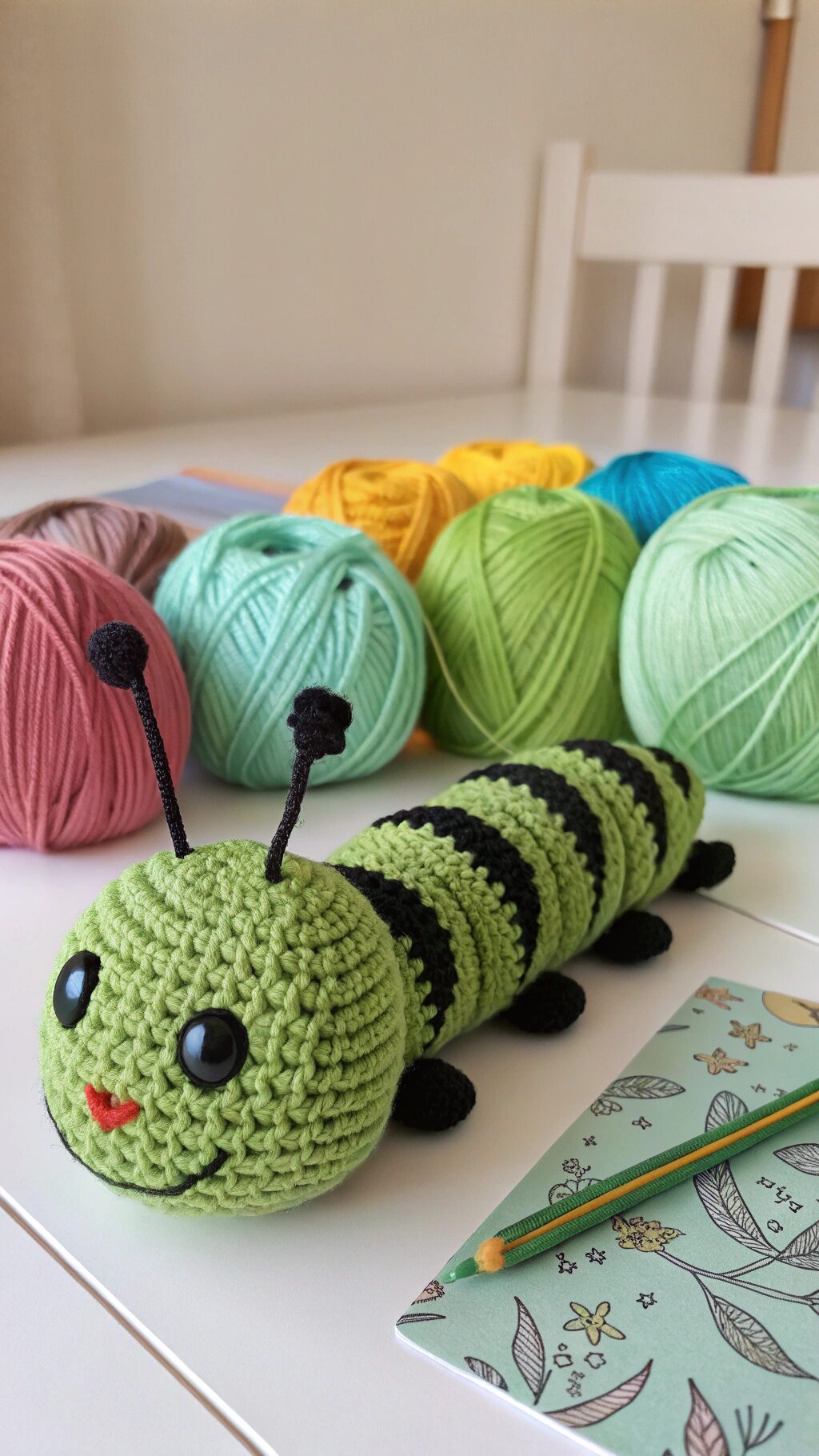 Interactive Crochet Caterpillar