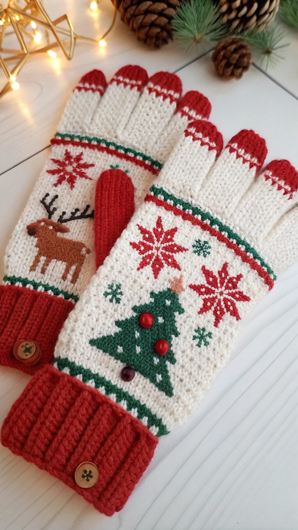 Holiday-Themed Crochet Mittens