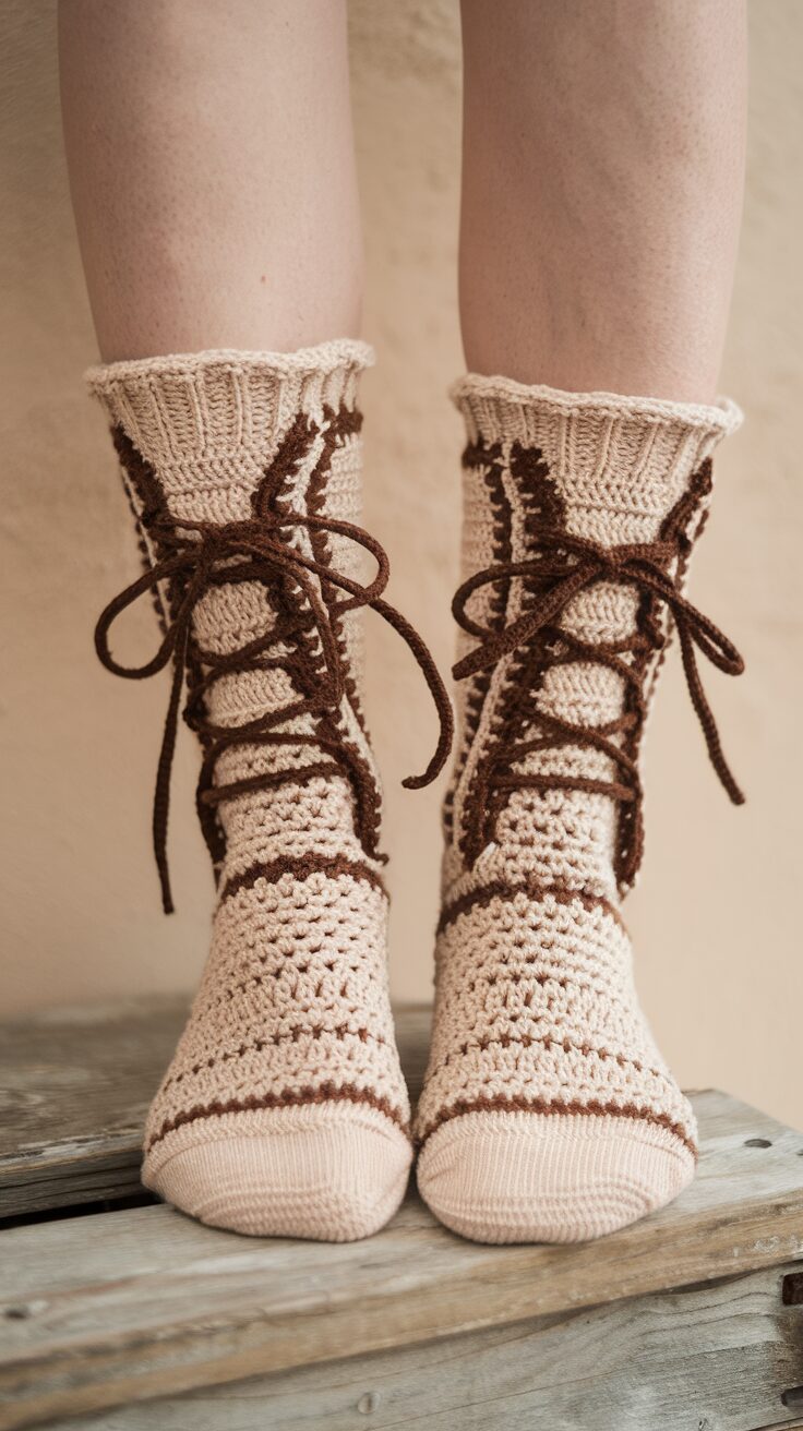 Elegant Lace-Up Socks