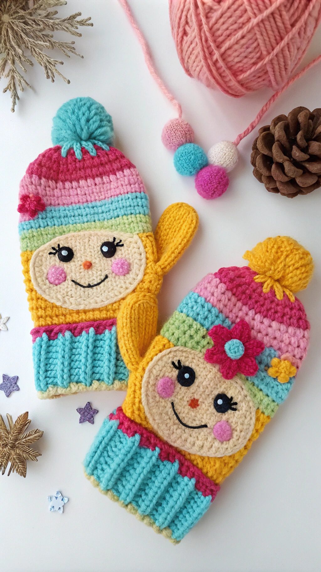 Kids' Fun Character Mittens