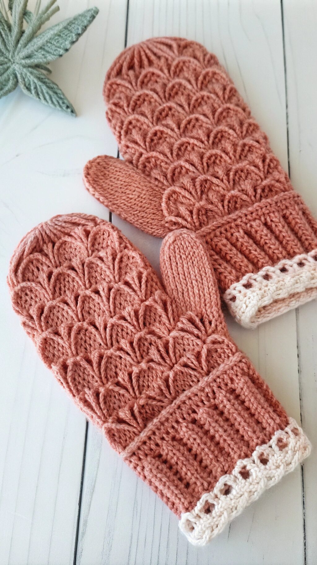 Textured Shell Stitch Mittens