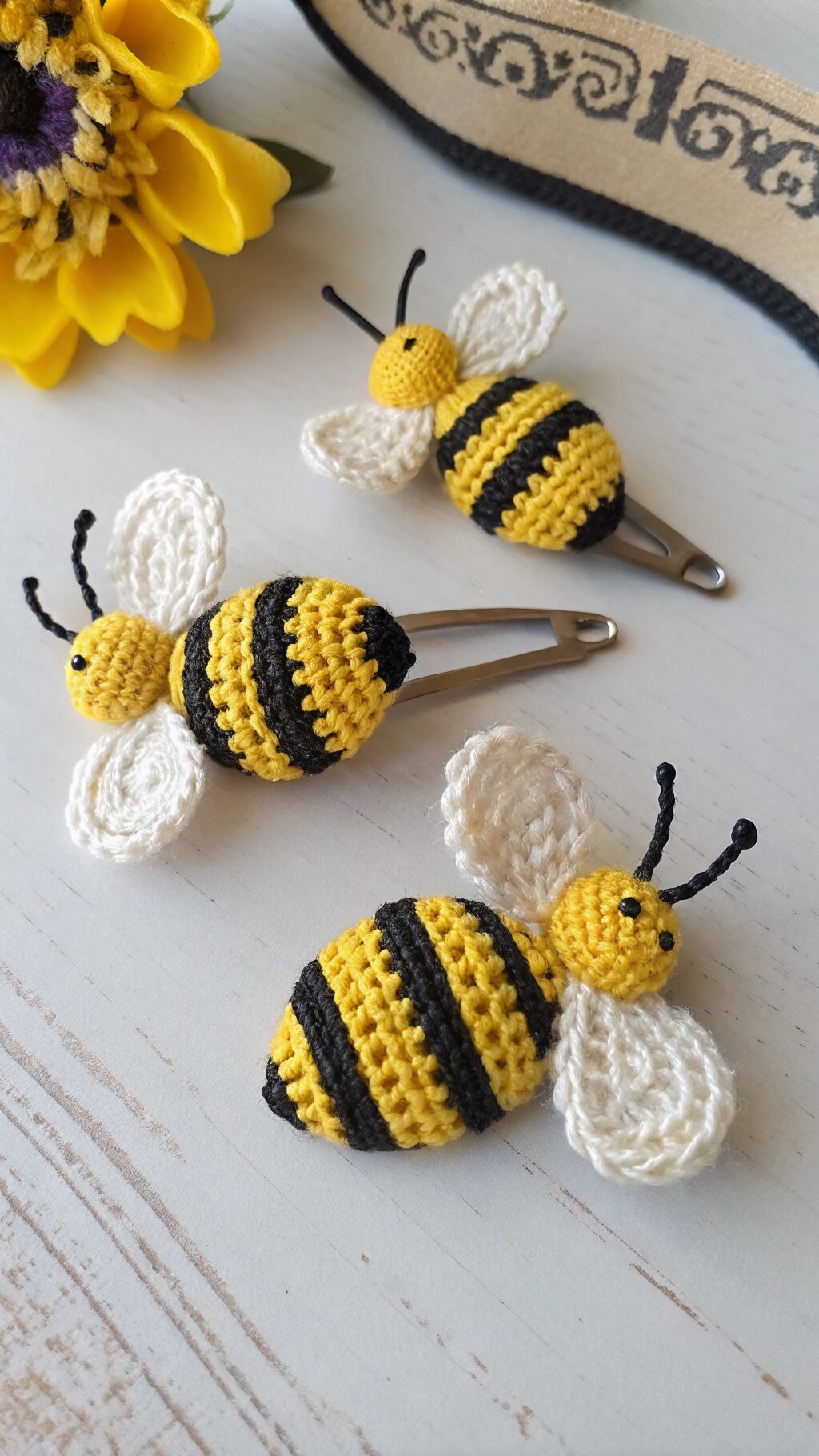 Crochet Bee Hair Accessories