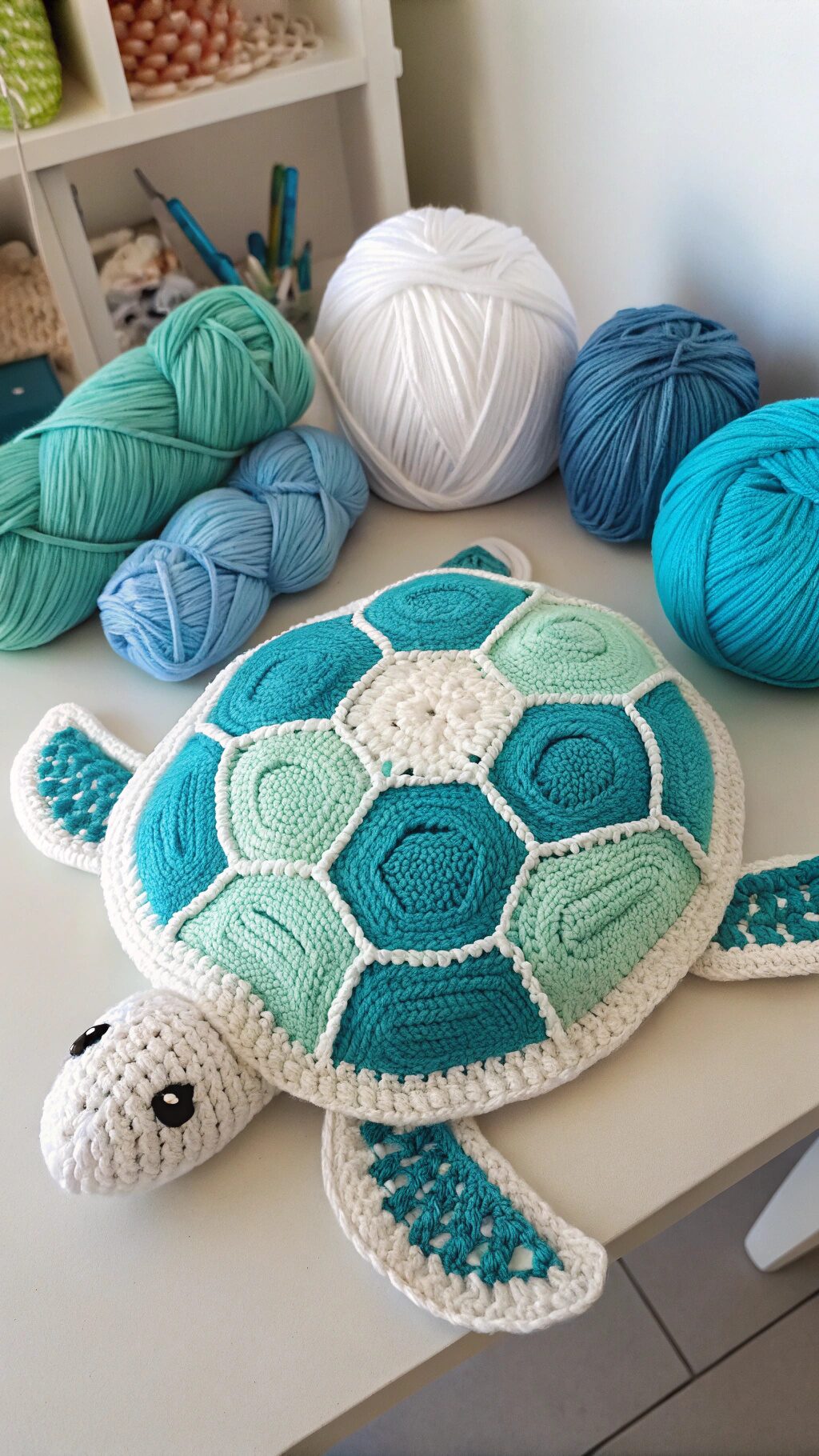 Patterned Sea Turtle Pillow