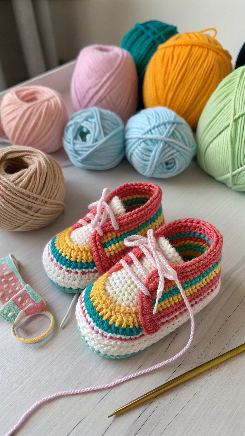 Colorful Striped Booties