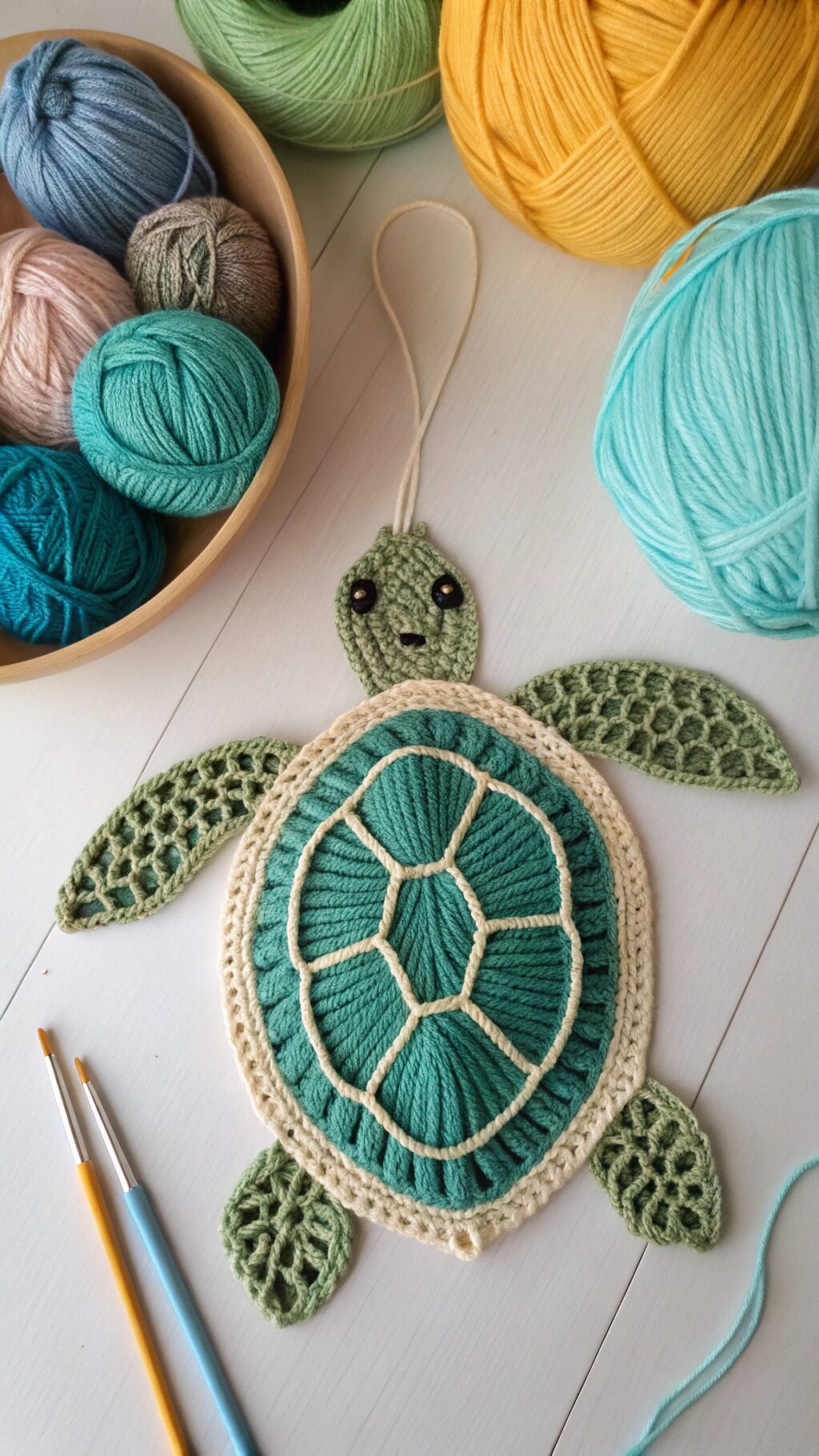 Crochet Sea Turtle Wall Art