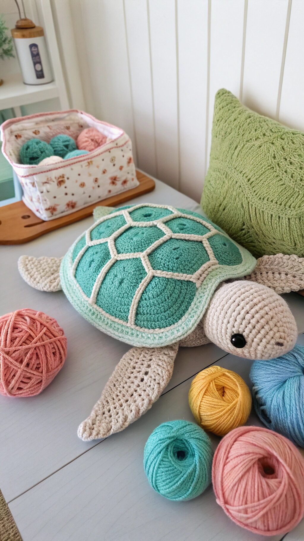 Ocean Wave Turtle Pillow