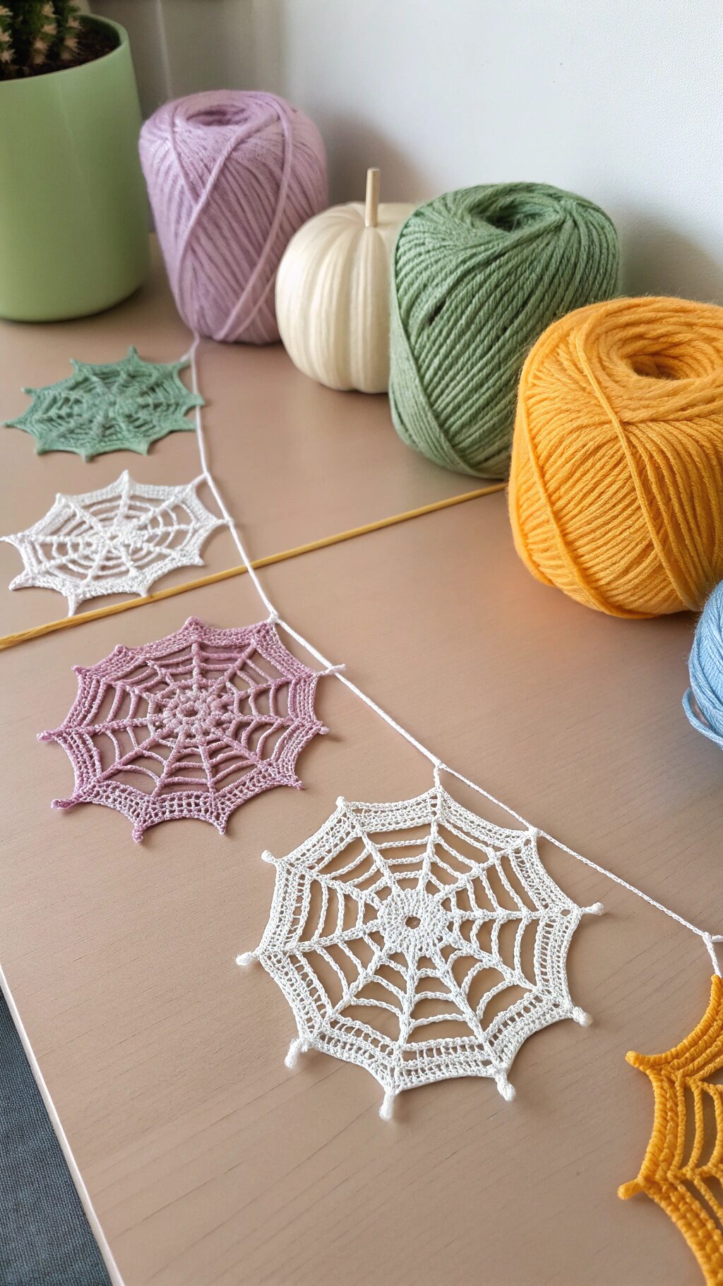 Crochet Spider Web Garland