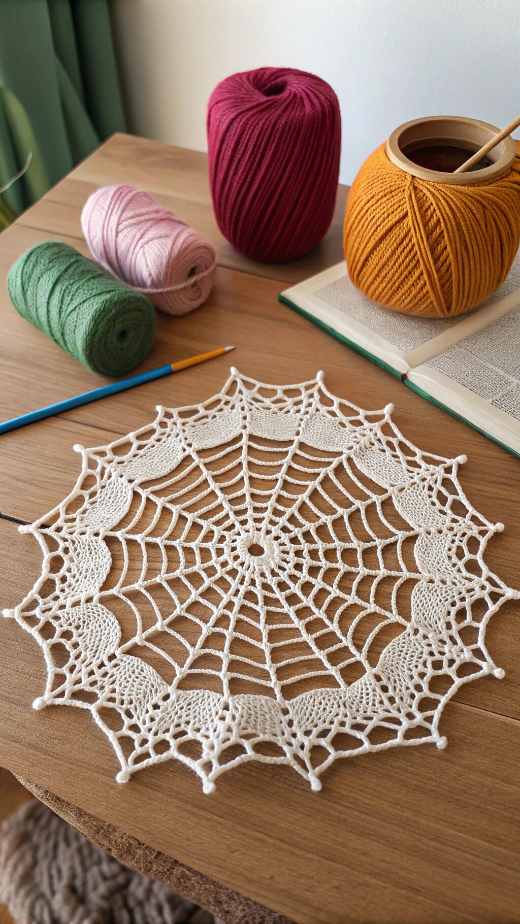 Intricate Spider Web Doily