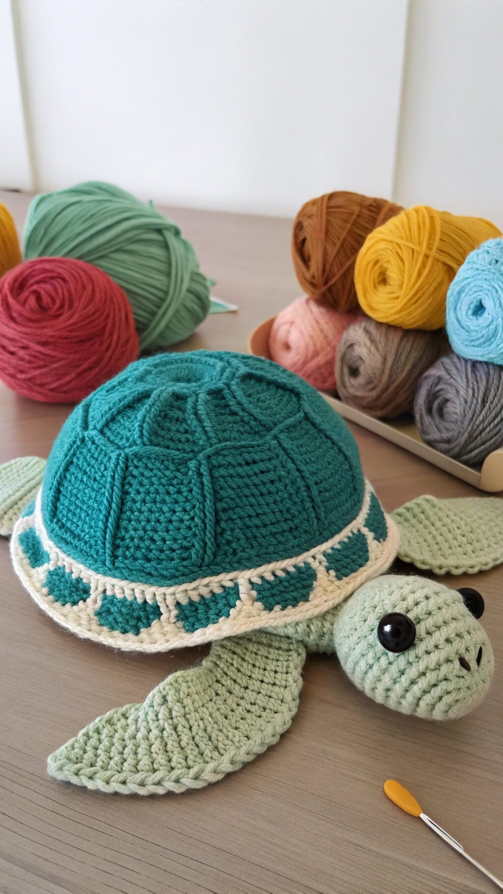 Crochet Turtle Shell Hat