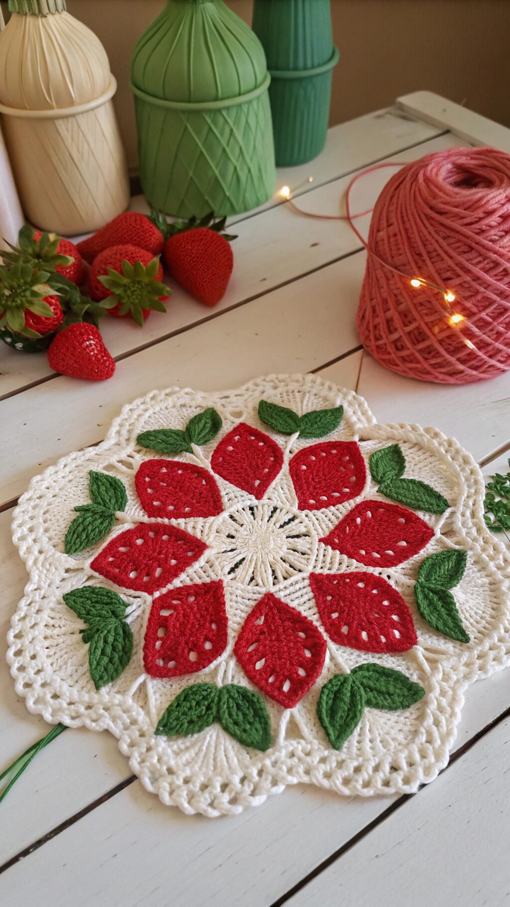 Vintage Strawberry Doily