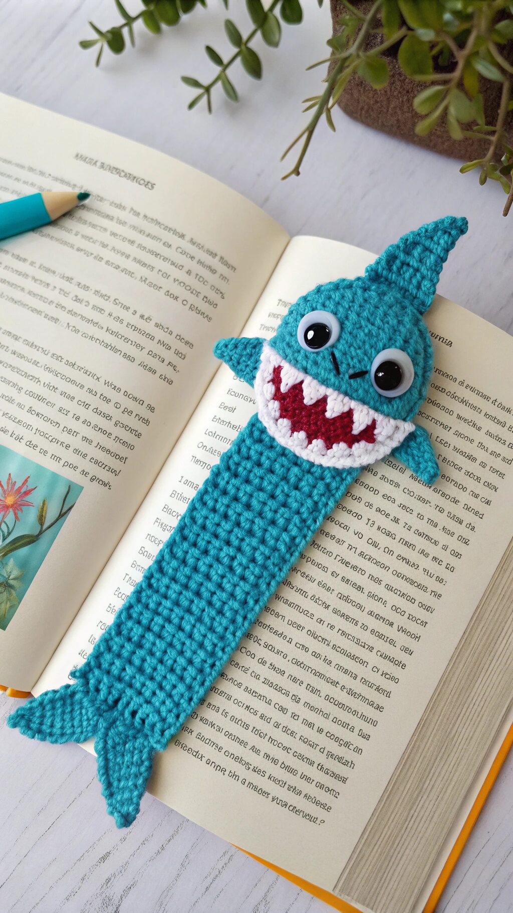 Crochet Shark Bookmark