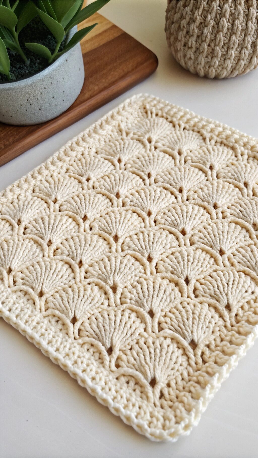 Textured Shell Stitch Dishcloth