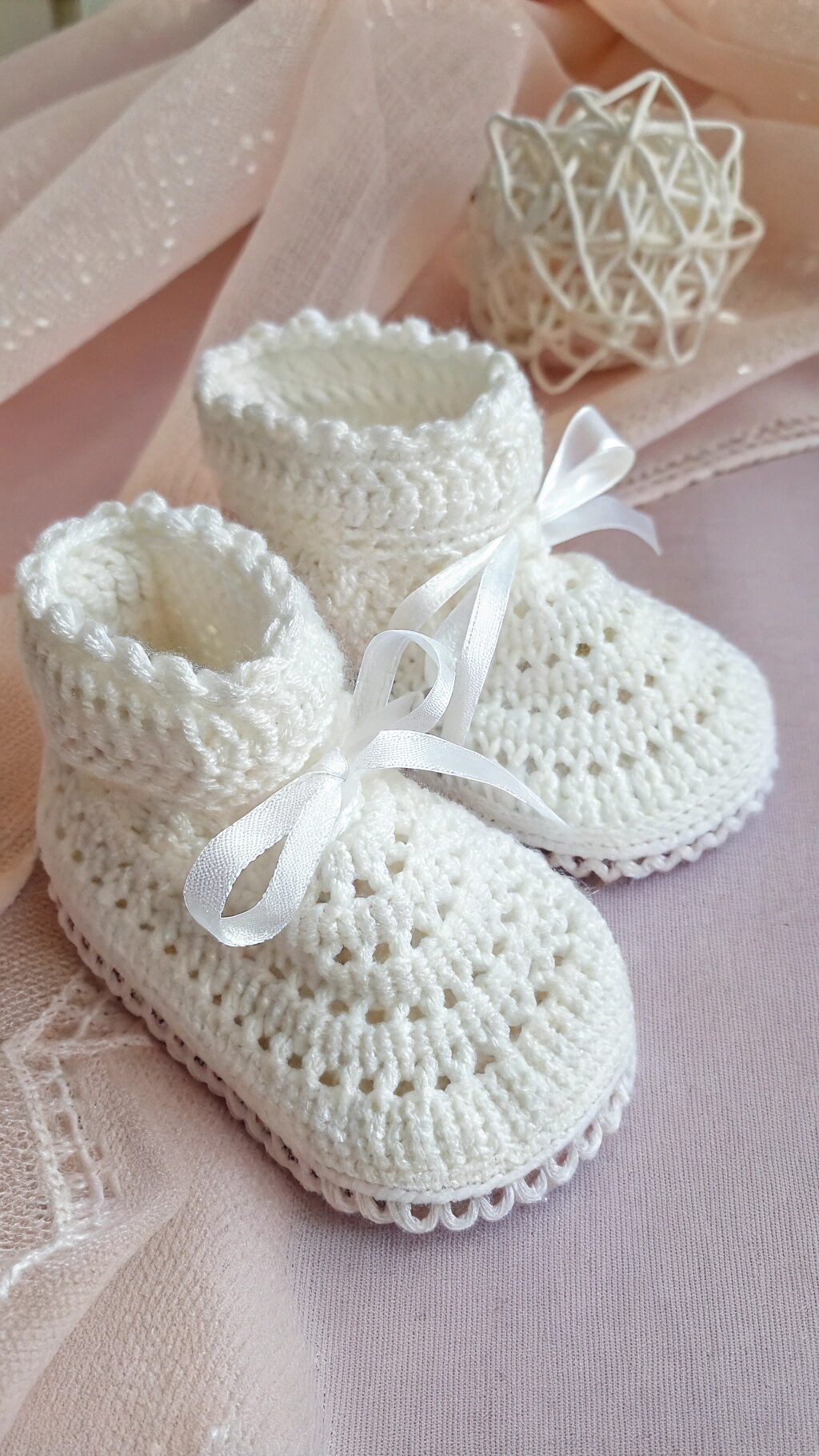 Elegant Christening Booties
