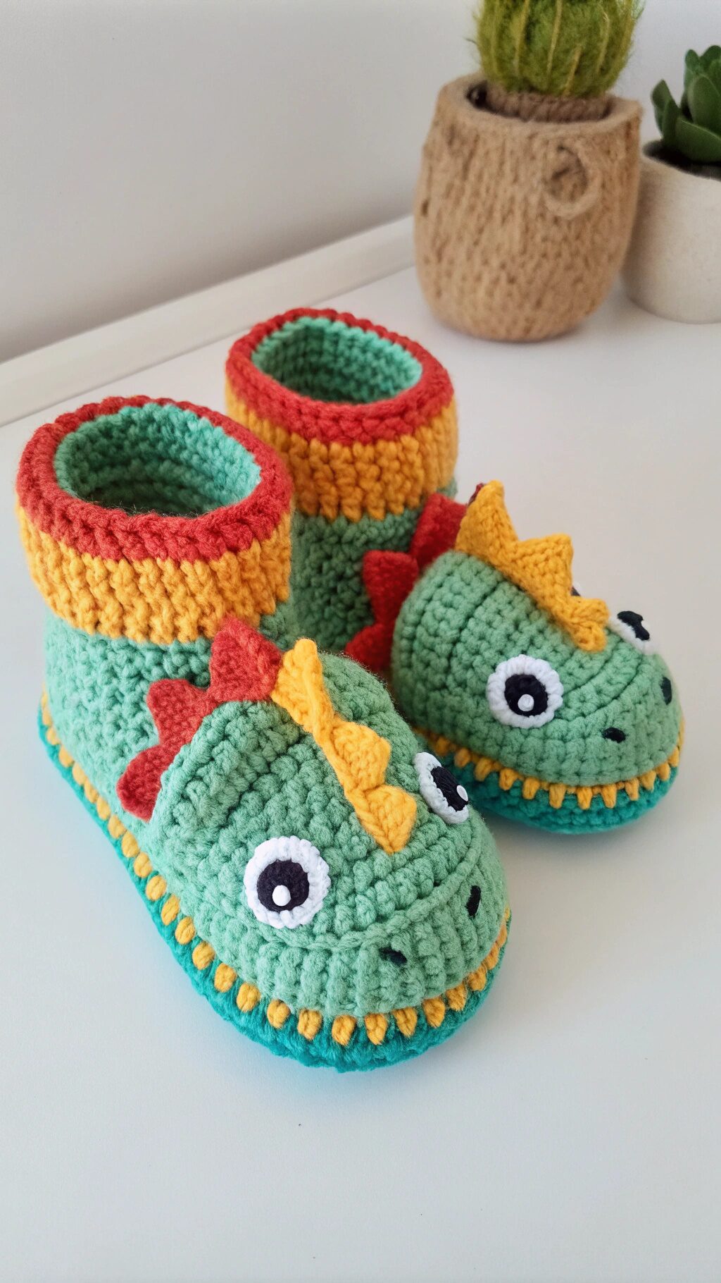 Playful Dinosaur Booties